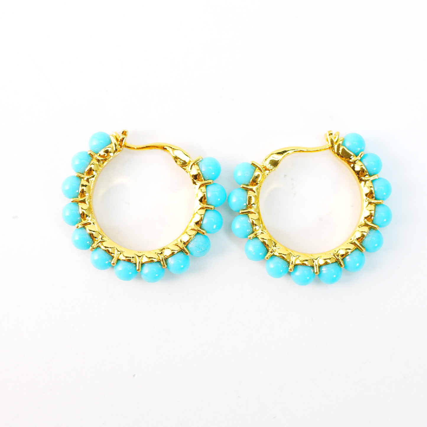 Böhmische Türkis Creolen Ethnoschmuck | Tribal Retro Style Tropfen Ohrringe