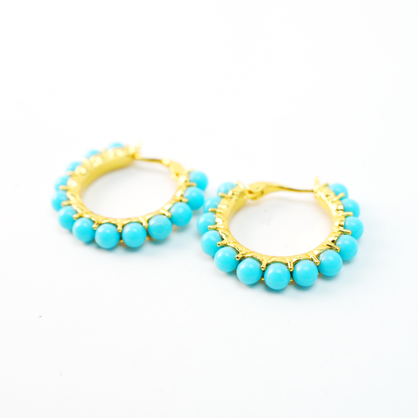 Böhmische Türkis Creolen Ethnoschmuck | Tribal Retro Style Tropfen Ohrringe