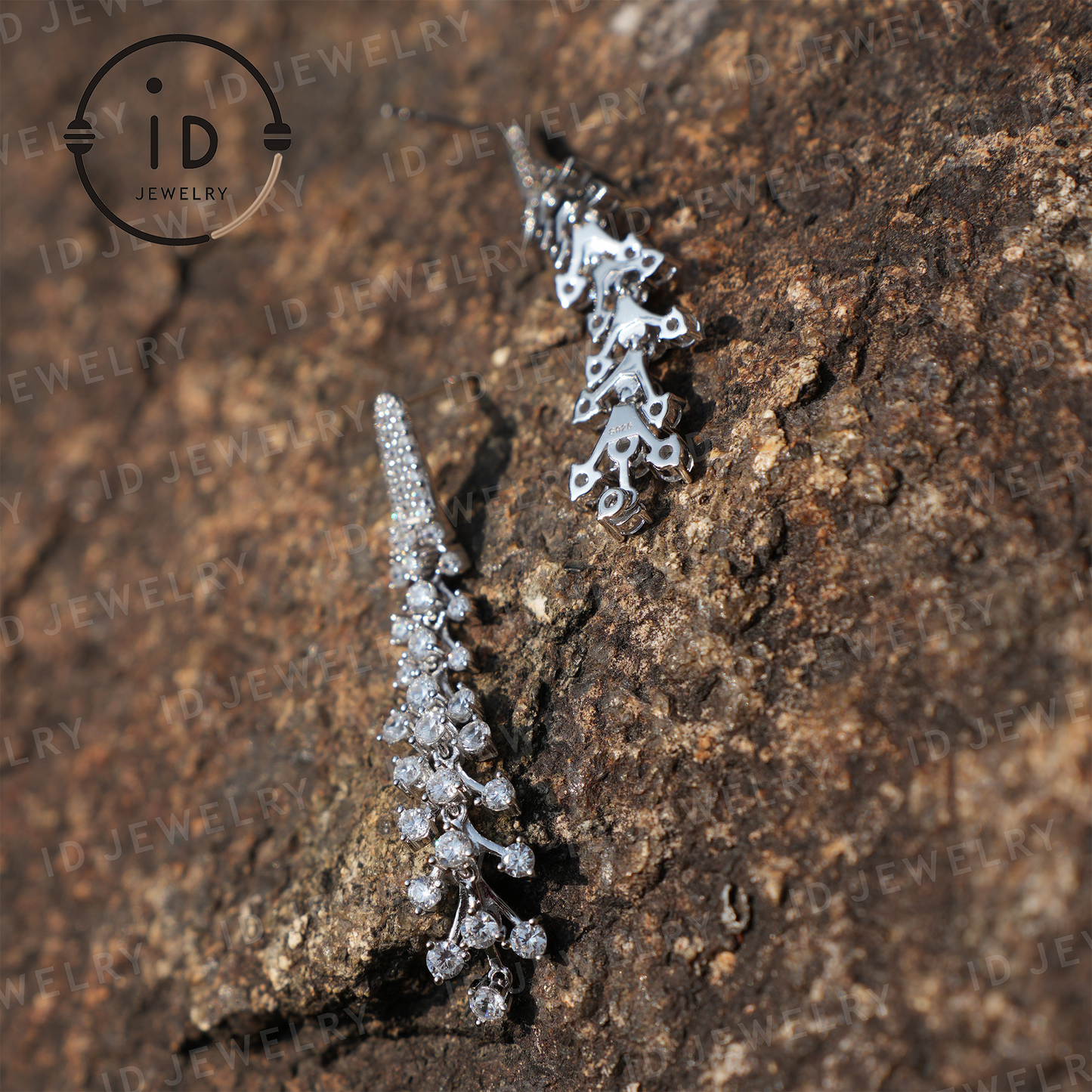 Tree-Shaped Zirconia Earrings, 925 Sterling Silver Jewelry for Weddings or Special Occasions