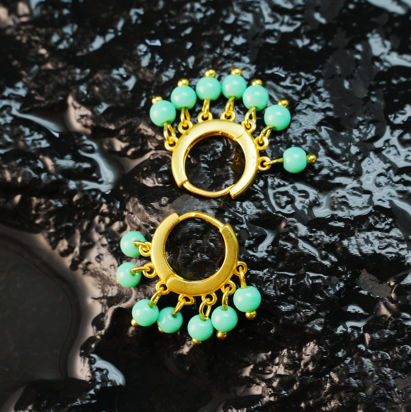 Turquoise Dangle Earrings, Natural Healing Jewelry, Boho Style Handmade Gift for Women