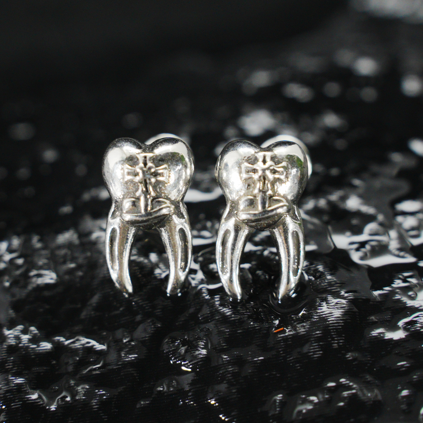 Zahnförmige Ohrstecker – Molar-Anatomie-Design, skurriler Miniaturschmuck für alternativen Stil und als Geschenk