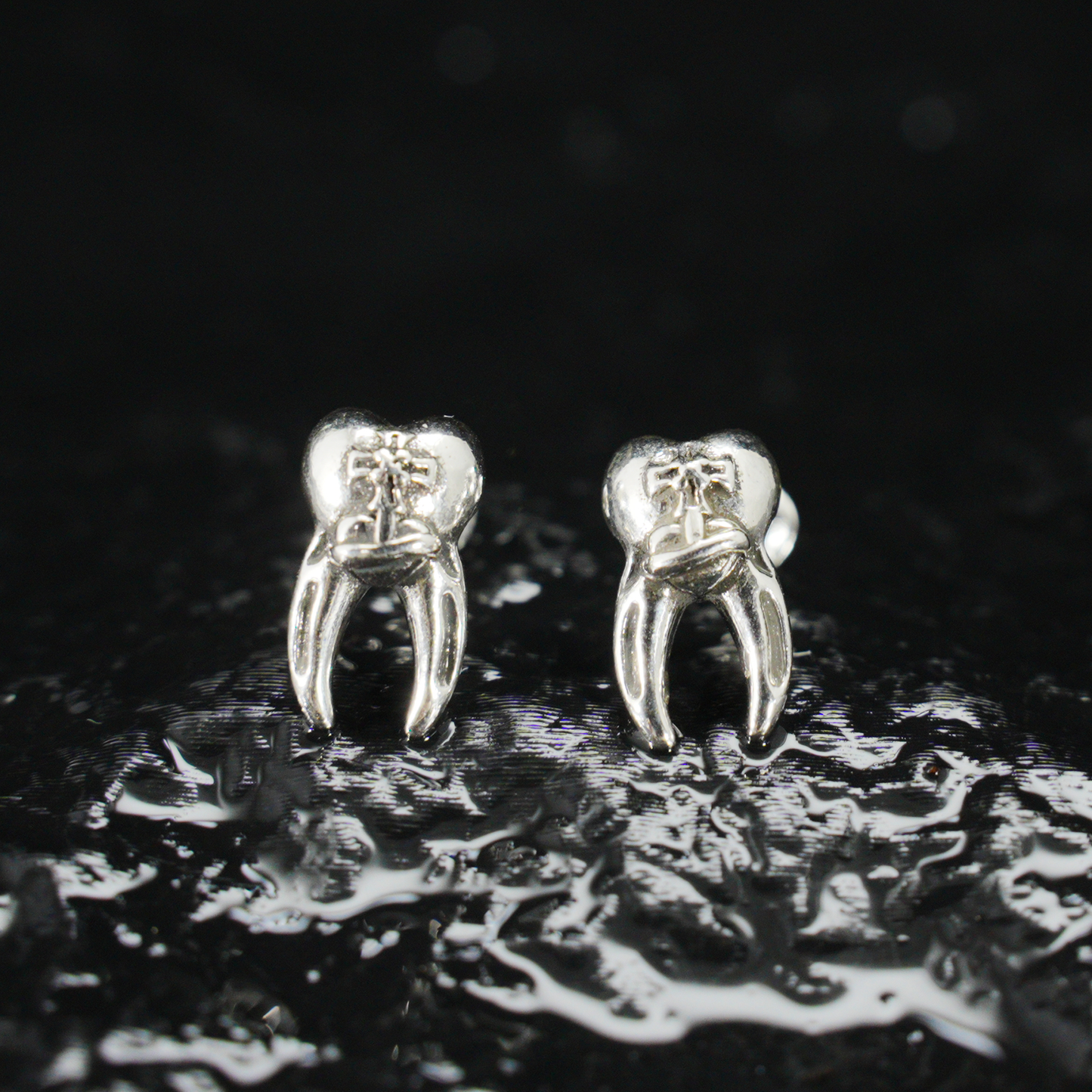 Zahnförmige Ohrstecker – Molar-Anatomie-Design, skurriler Miniaturschmuck für alternativen Stil und als Geschenk