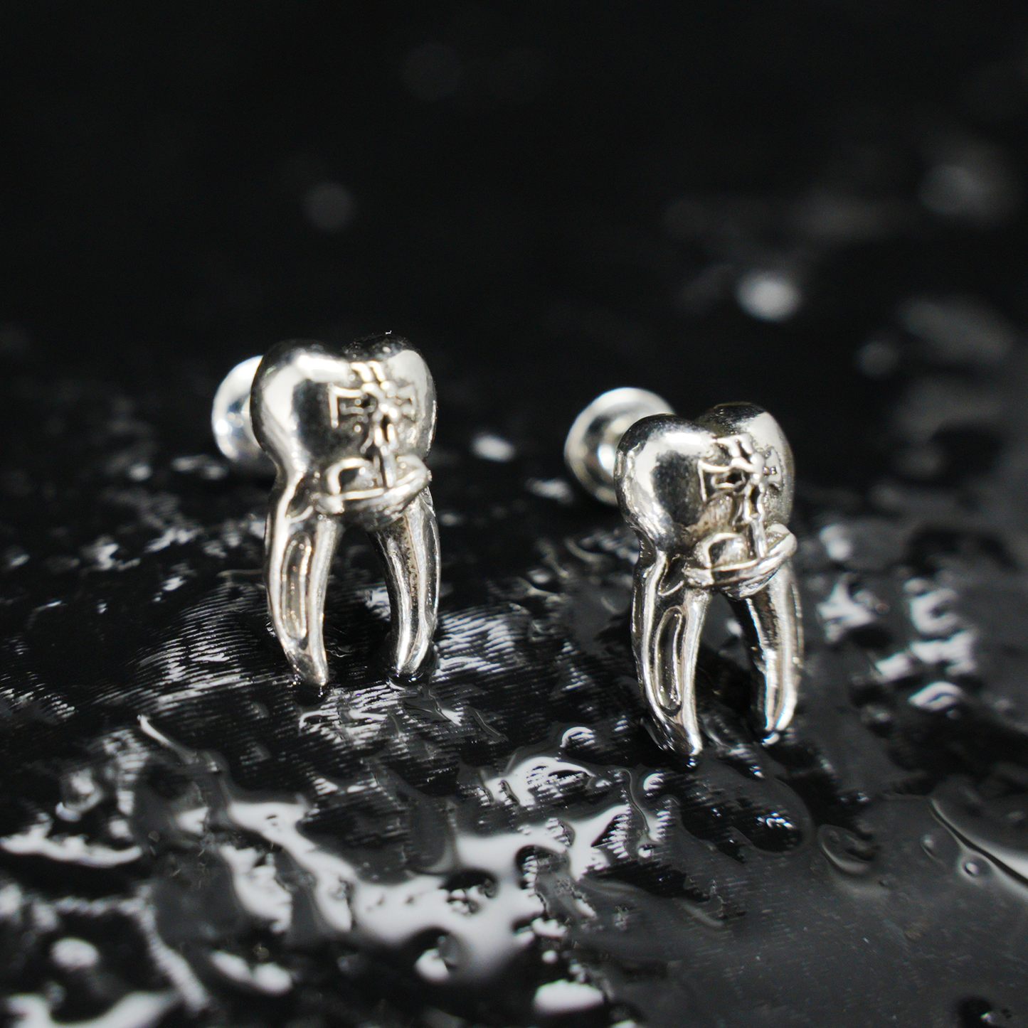 Zahnförmige Ohrstecker – Molar-Anatomie-Design, skurriler Miniaturschmuck für alternativen Stil und als Geschenk