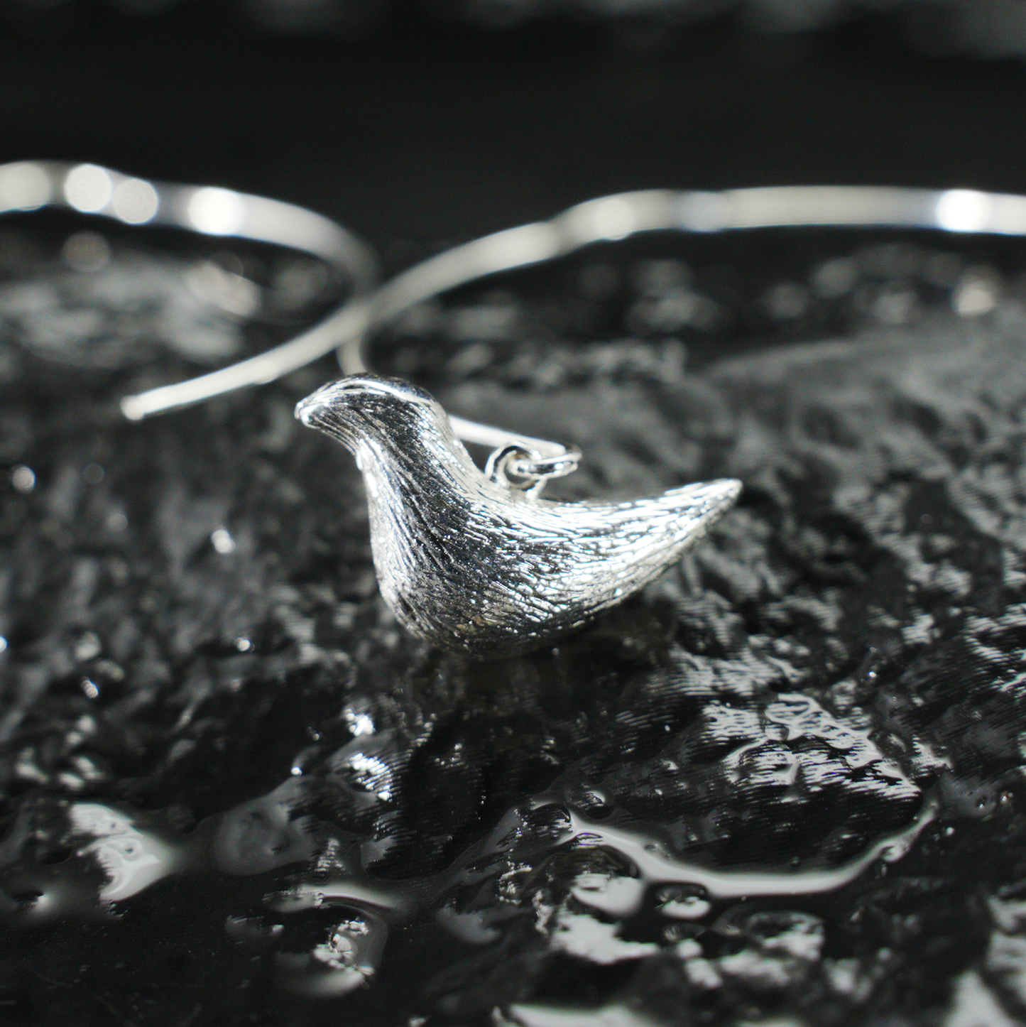 Bird Hoop Earrings – Minimalist Design with Delicate Bird Charm, Symbol of Peace and Inner Voice