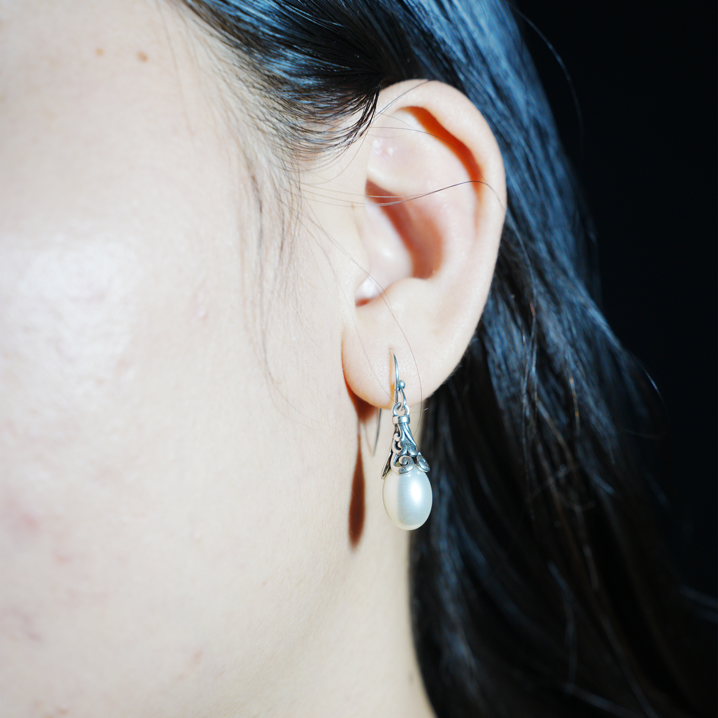 Elegant Drop Pearl Hook Earrings, Minimalist Long Dangle Style for Daily & Gift Wear