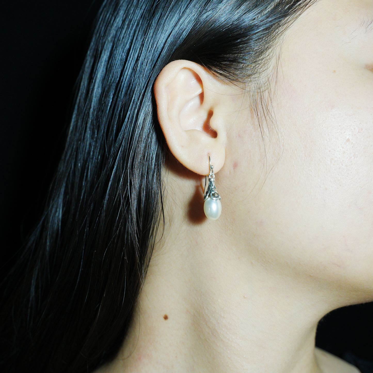 Elegant Drop Pearl Hook Earrings, Minimalist Long Dangle Style for Daily & Gift Wear