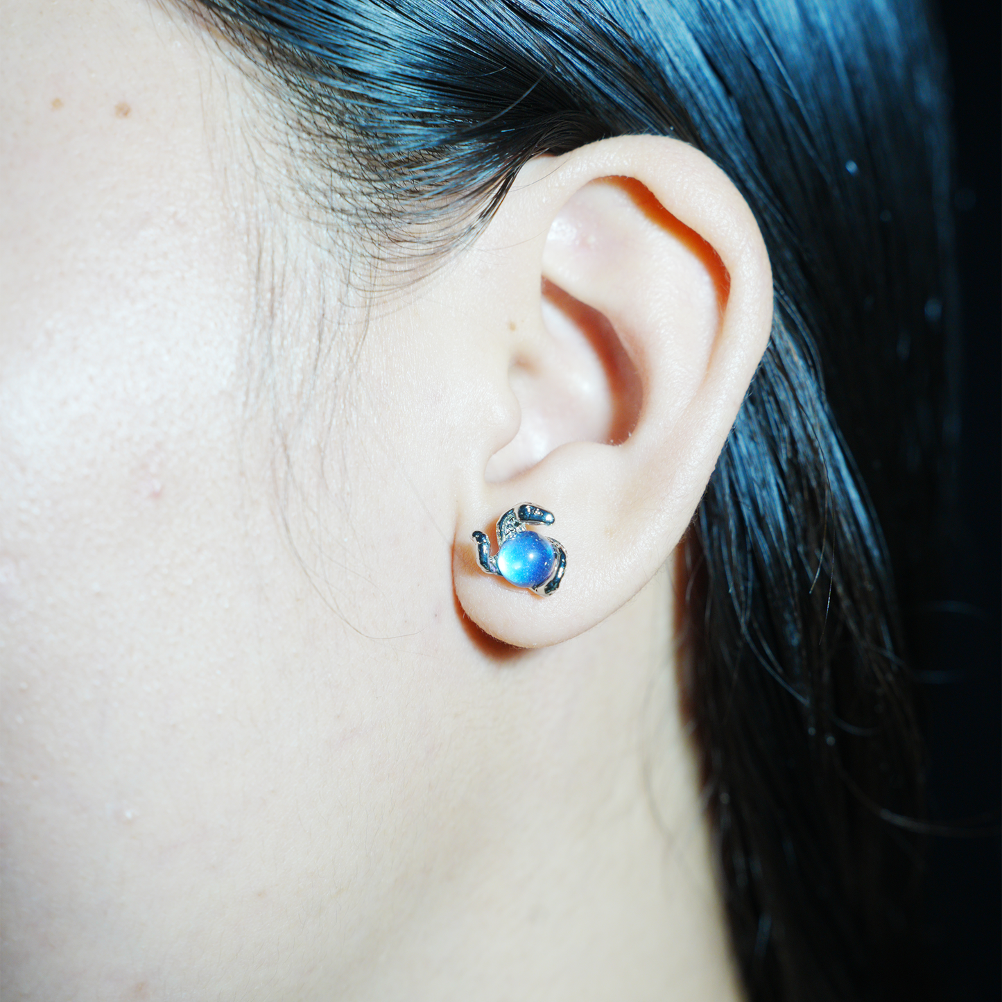 Mystic Serpent & Orb Earrings, Coiled Snake Design for Spiritual Souls and Unique Gifts