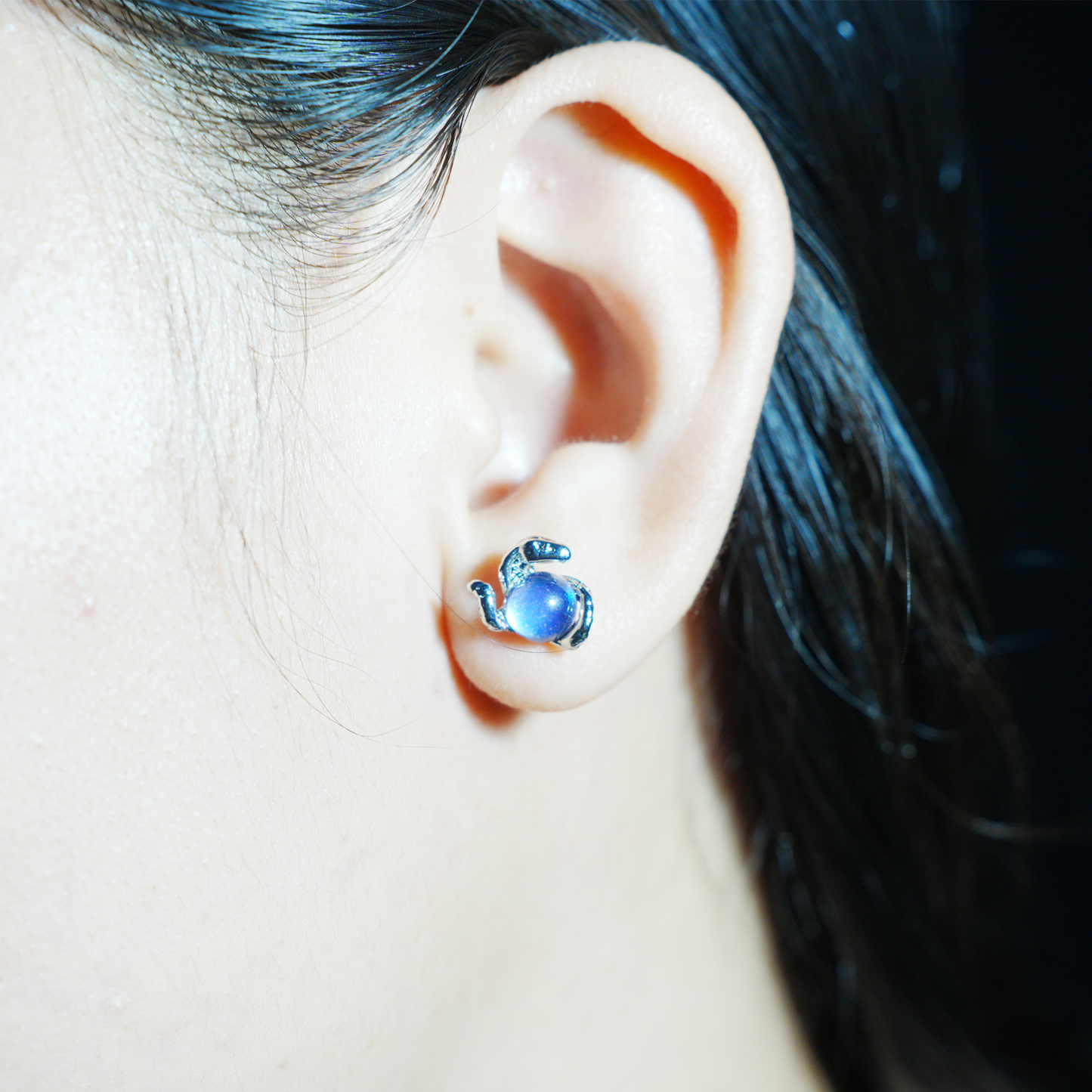 Mystic Serpent & Orb Earrings, Coiled Snake Design for Spiritual Souls and Unique Gifts