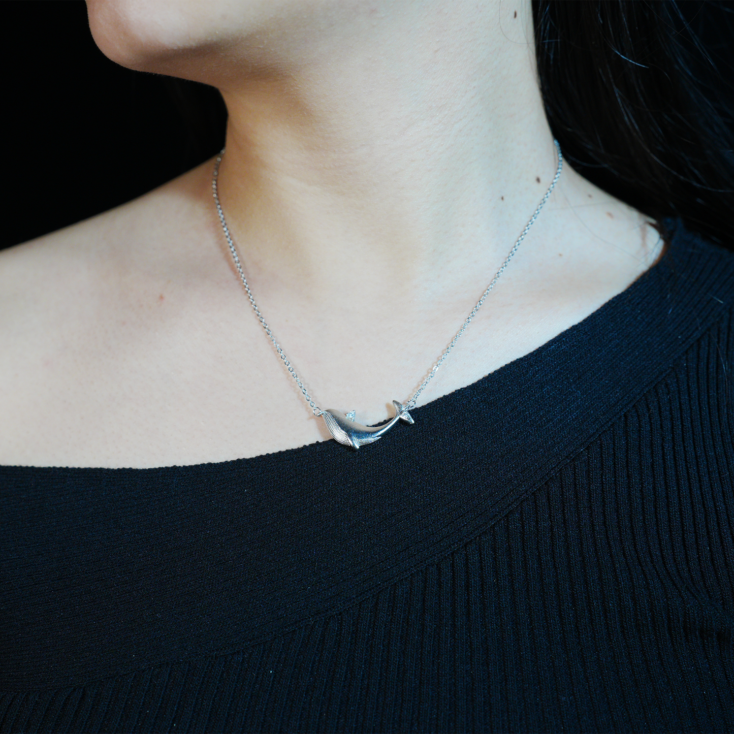 Wal Anhänger Halskette, Süßer Tier Charm, Minimalistischer Choker Schmuck, Alltägliches Geschenk für Sie, Wal Totem