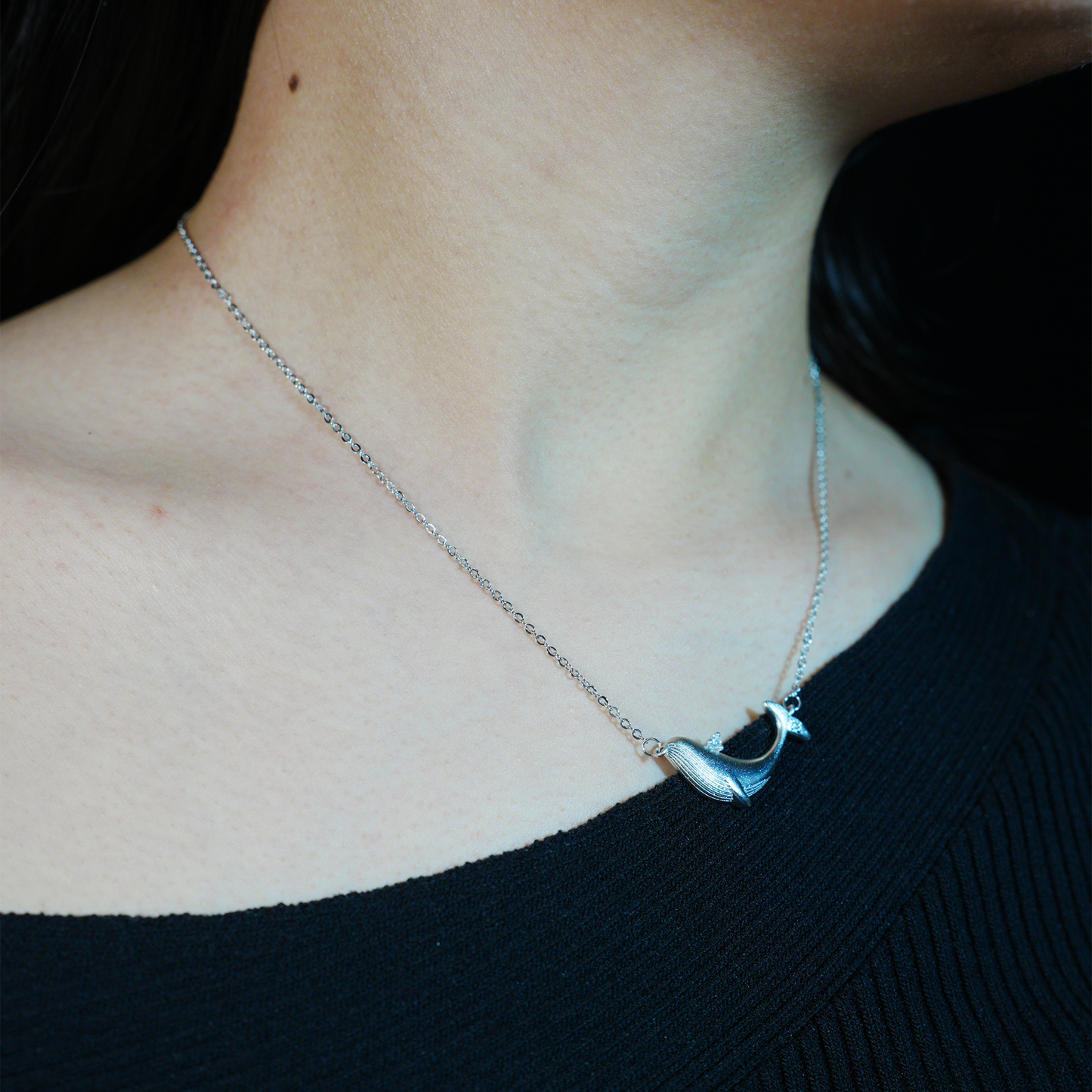 Wal Anhänger Halskette, Süßer Tier Charm, Minimalistischer Choker Schmuck, Alltägliches Geschenk für Sie, Wal Totem