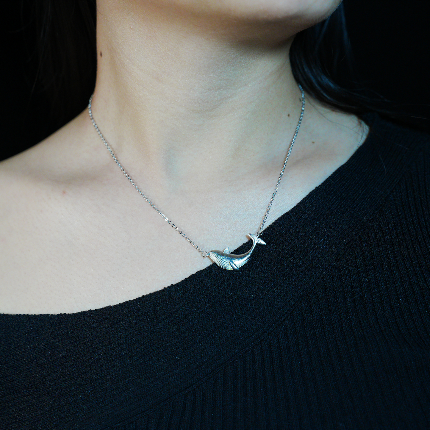 Wal Anhänger Halskette, Süßer Tier Charm, Minimalistischer Choker Schmuck, Alltägliches Geschenk für Sie, Wal Totem