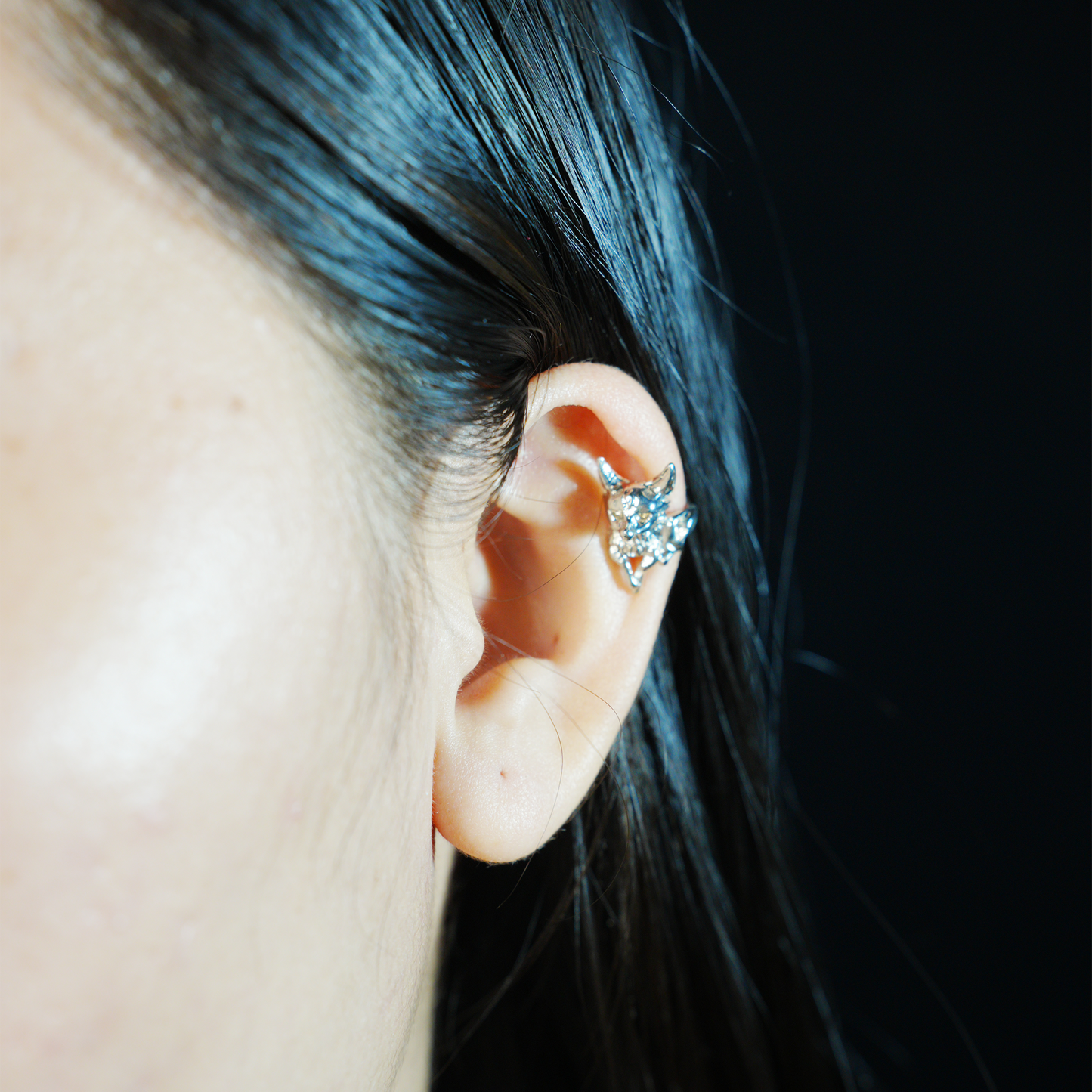 Fox Ear Wrap | Spiritual Totem Earring | Non-Pierced Ear Hook | Mystical Animal Jewelry | Handmade Nature-Inspired Gift