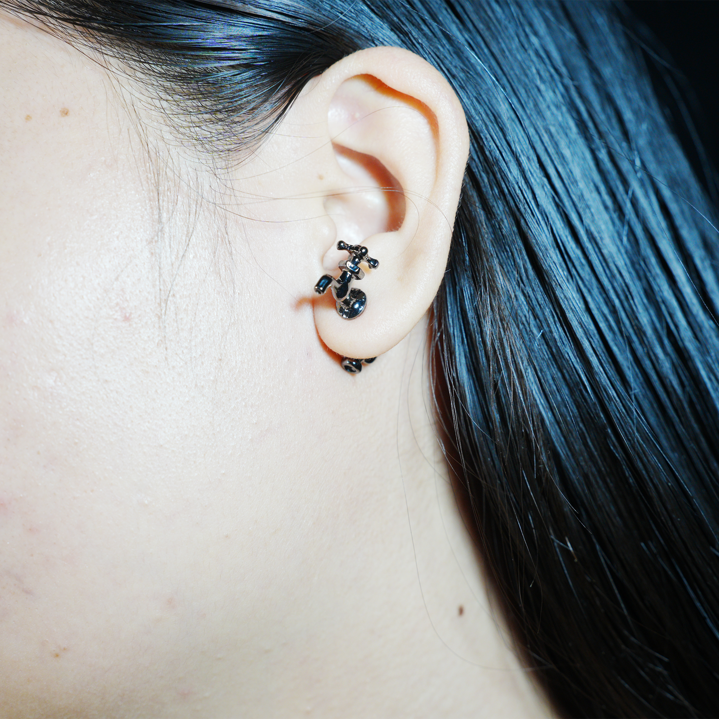 Faucet Earrings Quirky Metal Tap Studs, Punk Industrial Style Water Valve Jewelry, Funny Statement Earrings for Women