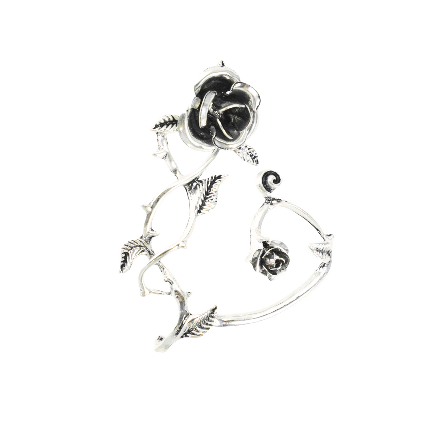 Gothic Rose Vine Earrings | Oversized Botanical Studs | Carved Flower Statement Earrings | Handmade Floral Jewelry Gift