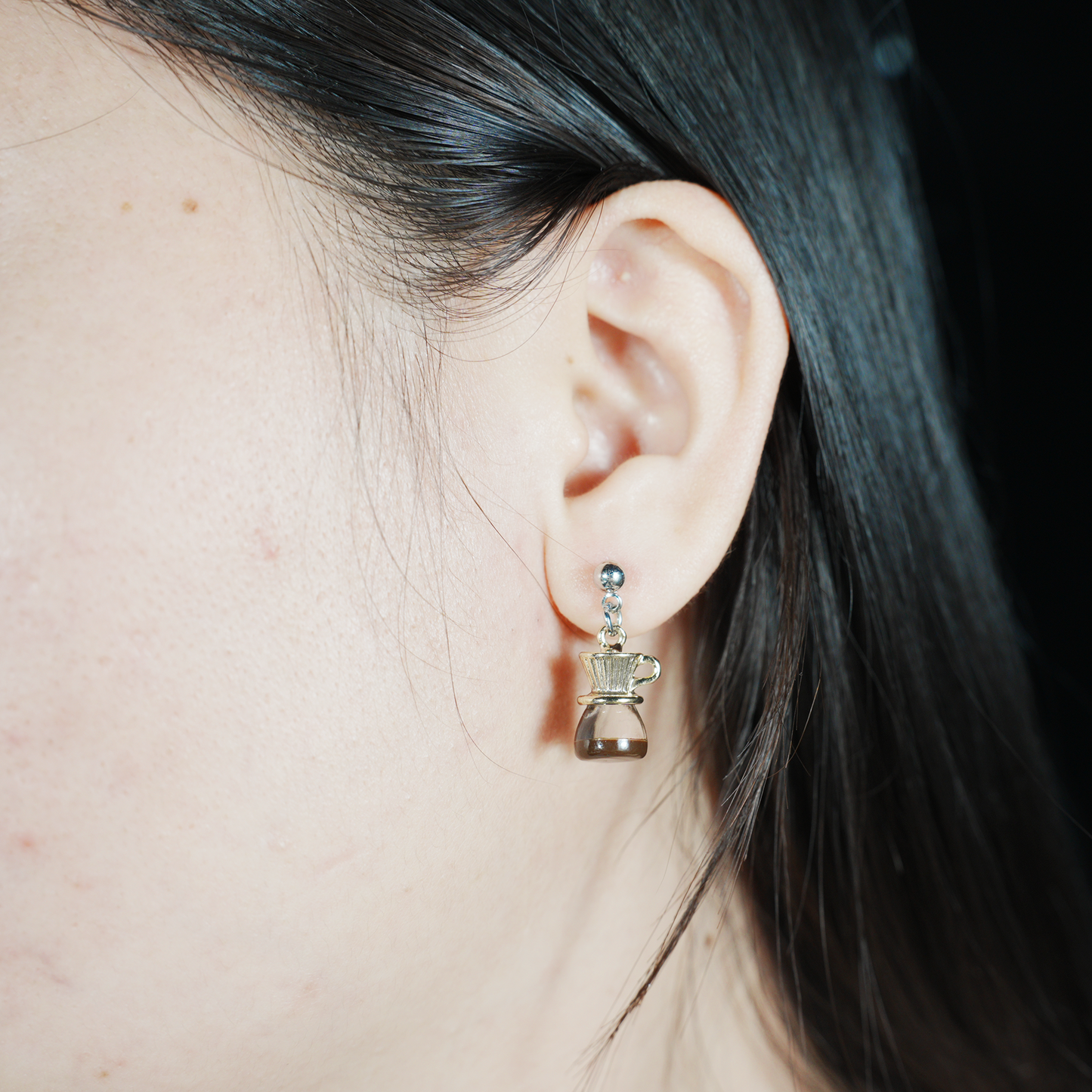 Coffee Kettle & Dripper Earrings | Asymmetrical Cafe-Inspired Studs | Whimsical Jewelry for Coffee Lovers
