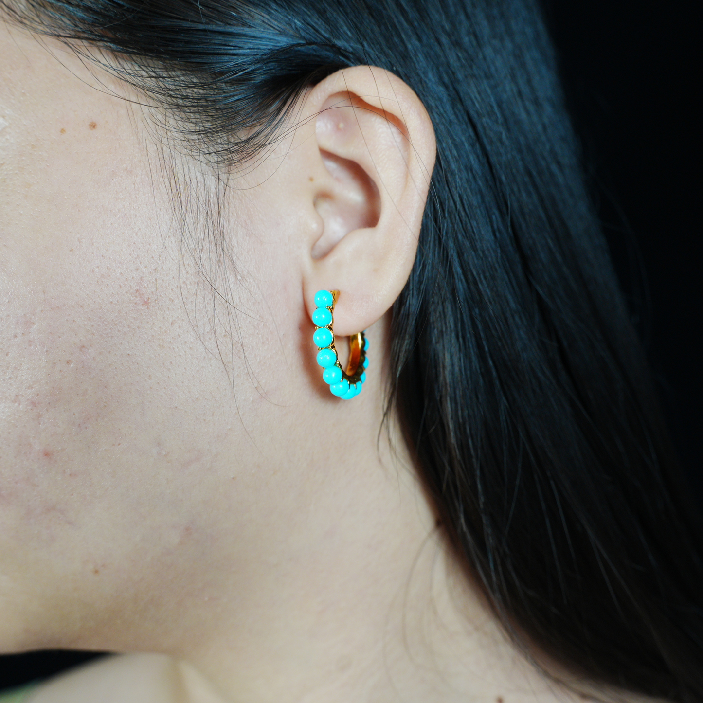 Böhmische Türkis Creolen Ethnoschmuck | Tribal Retro Style Tropfen Ohrringe