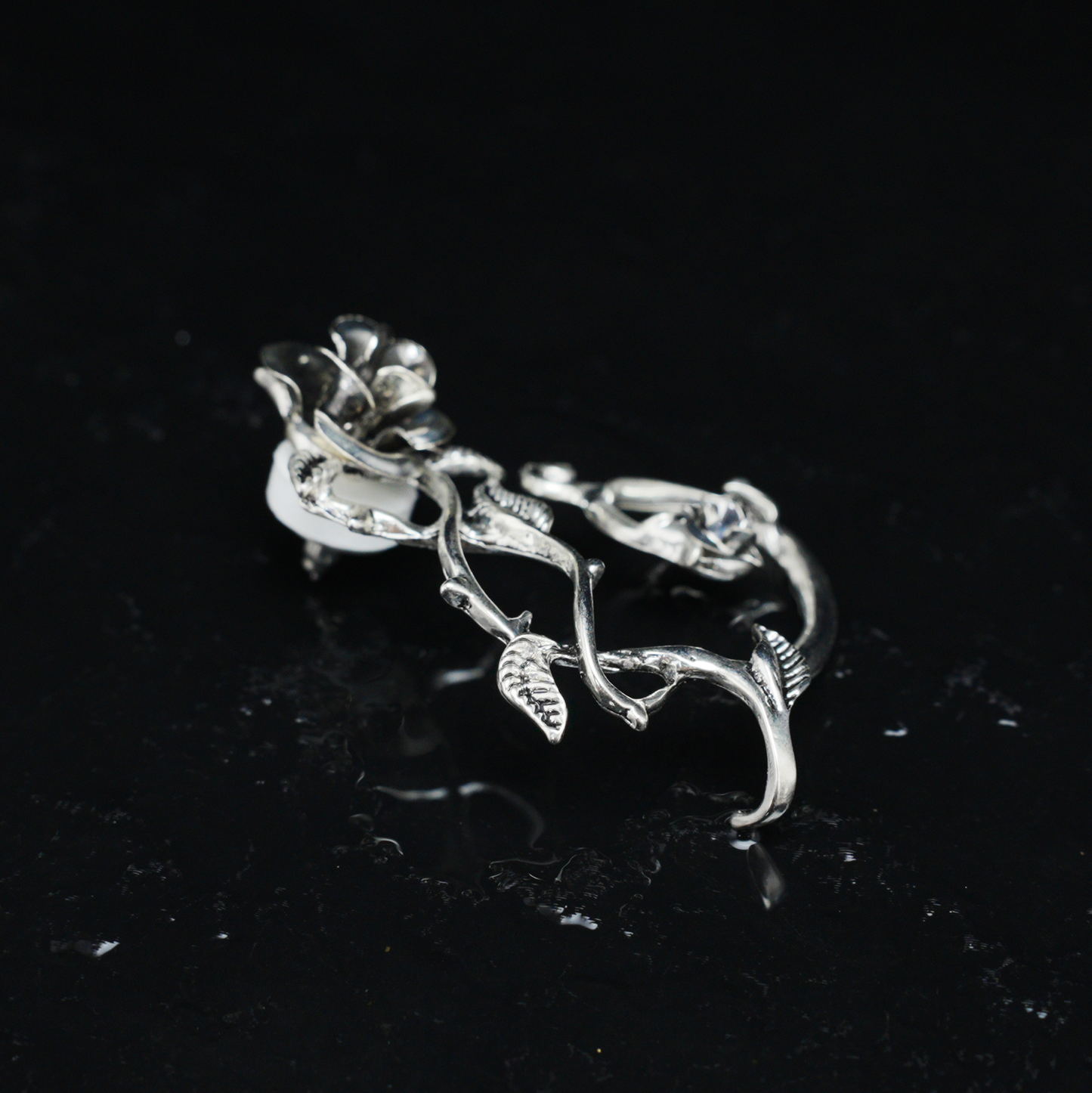Gothic Rose Vine Earrings | Oversized Botanical Studs | Carved Flower Statement Earrings | Handmade Floral Jewelry Gift