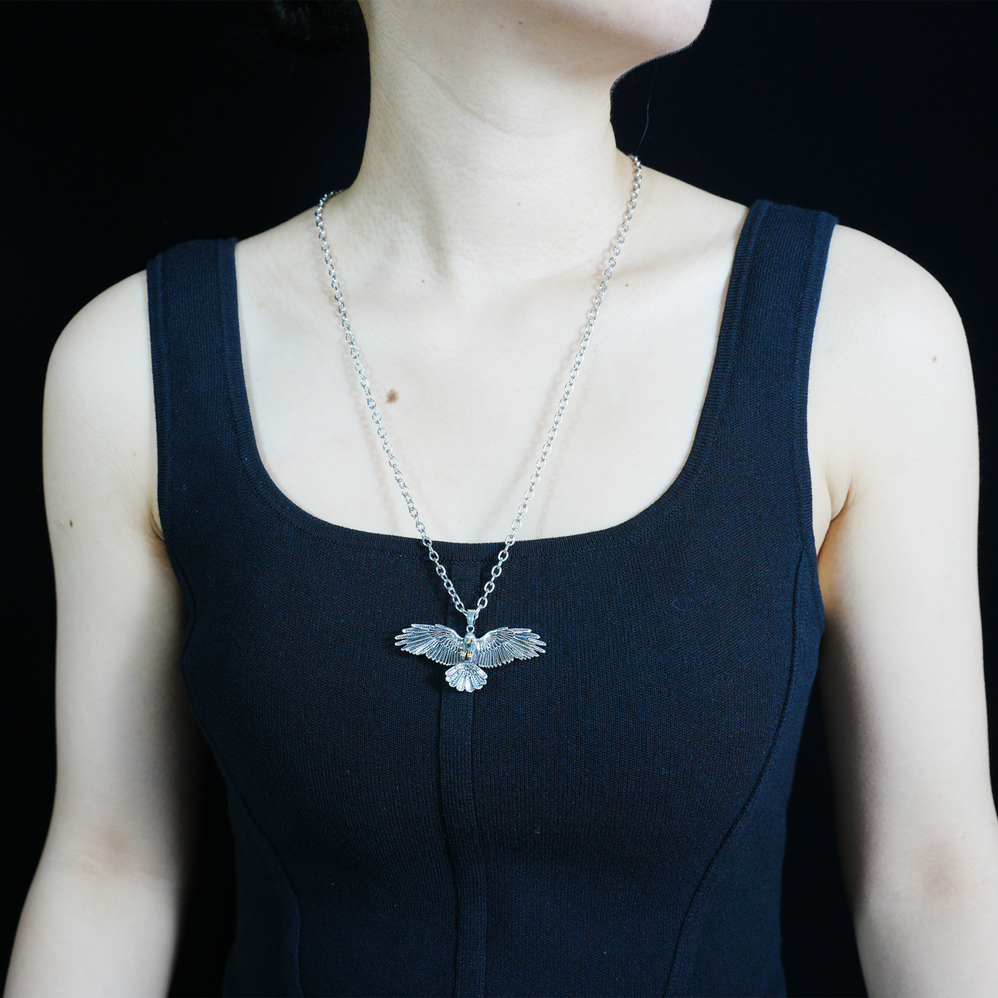 Halskette mit Anhänger „Soaring Eagle“ – Vintage-Halskette mit Freiheitsvogel für Damen und Herren