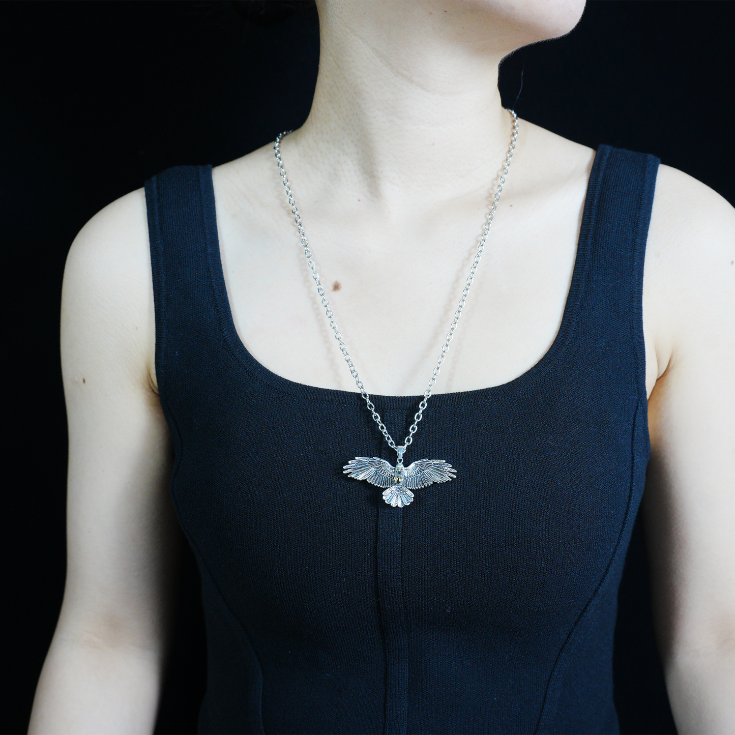 Halskette mit Anhänger „Soaring Eagle“ – Vintage-Halskette mit Freiheitsvogel für Damen und Herren