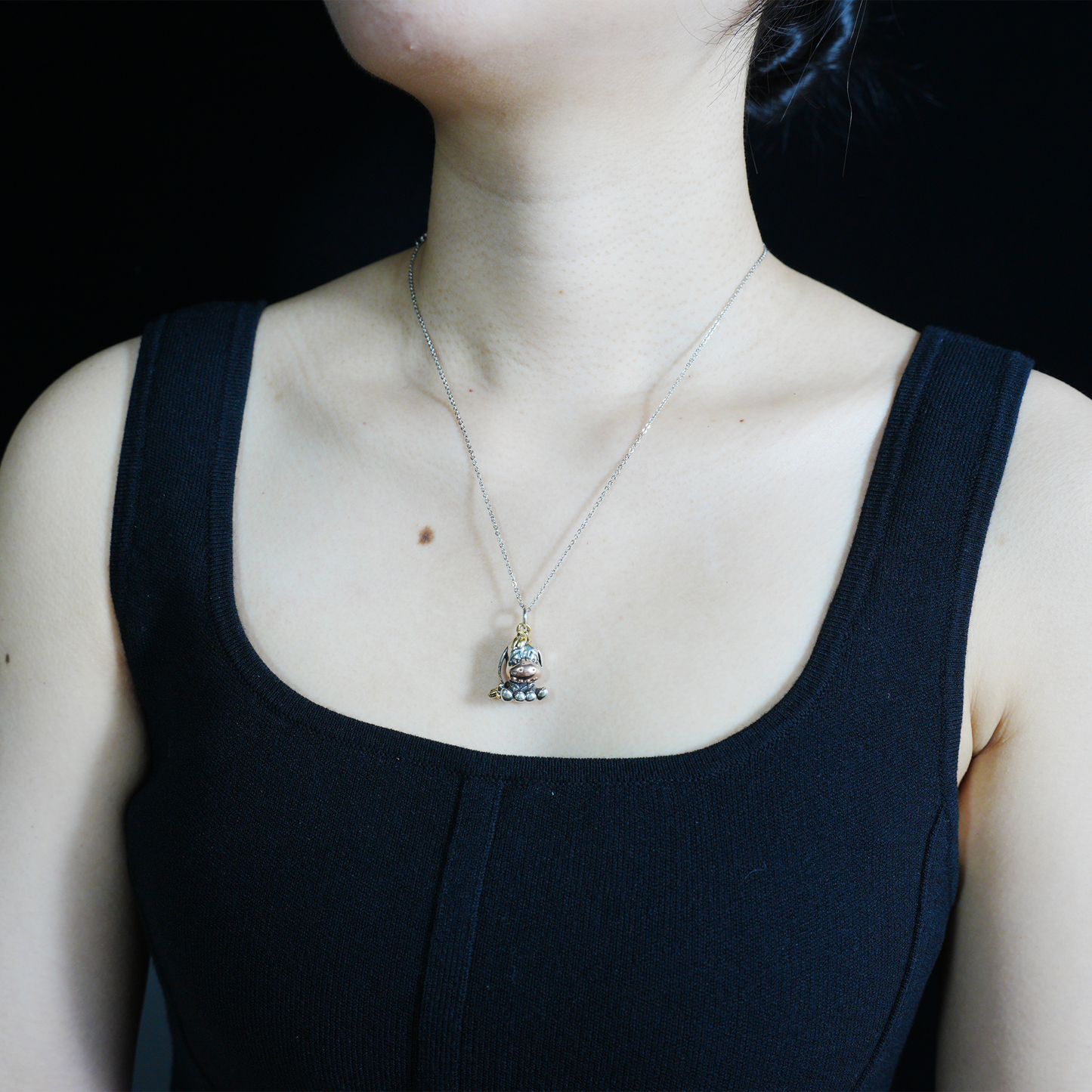 Hug-Ready Donkey Pendant – Cute Donkey Charm with Tricolor Metal Finish, Handmade Animal Jewelry of Joy & Companionship