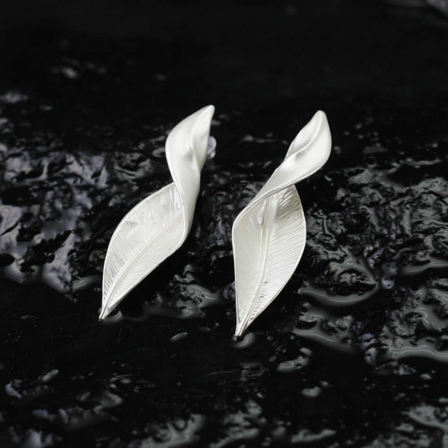 Leaf Drop Earrings, Minimalist Botanical Design Jewelry, Nature Gift for Her