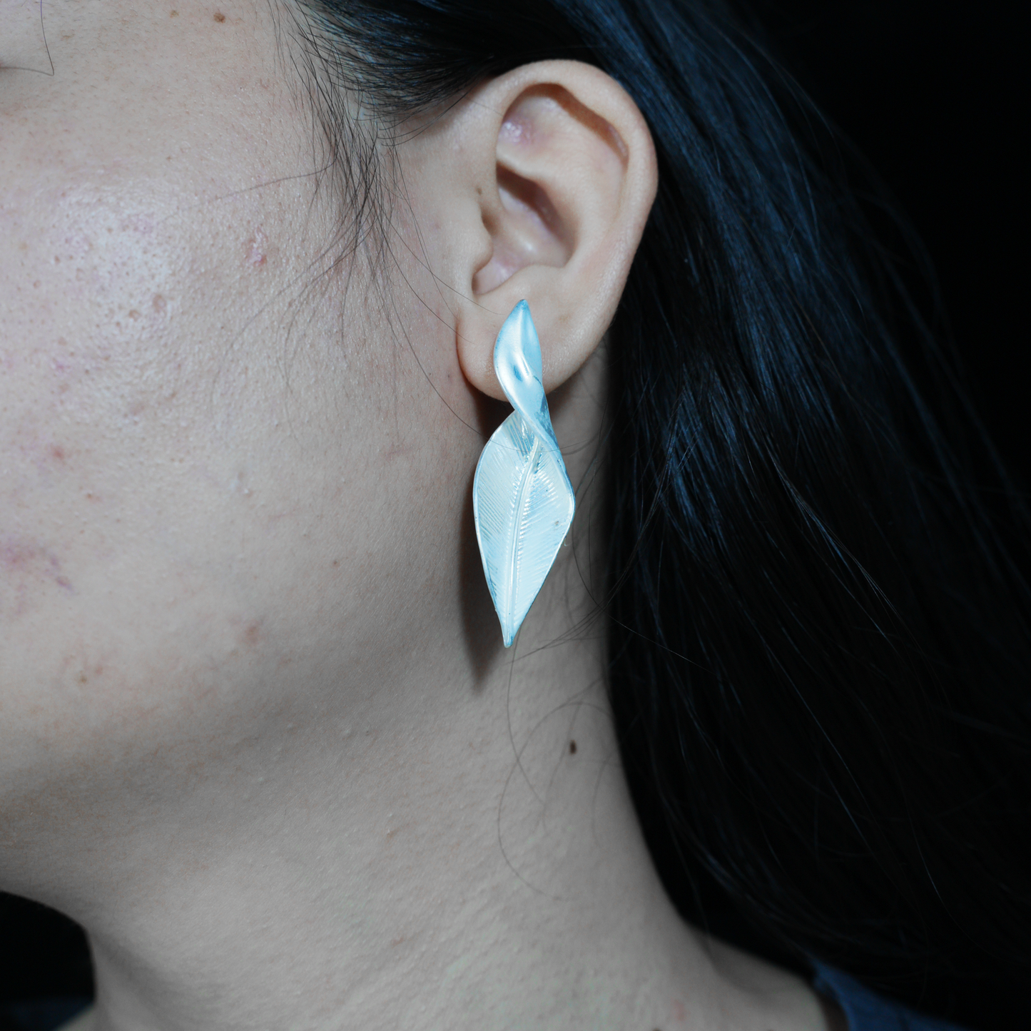 Leaf Drop Earrings, Minimalist Botanical Design Jewelry, Nature Gift for Her