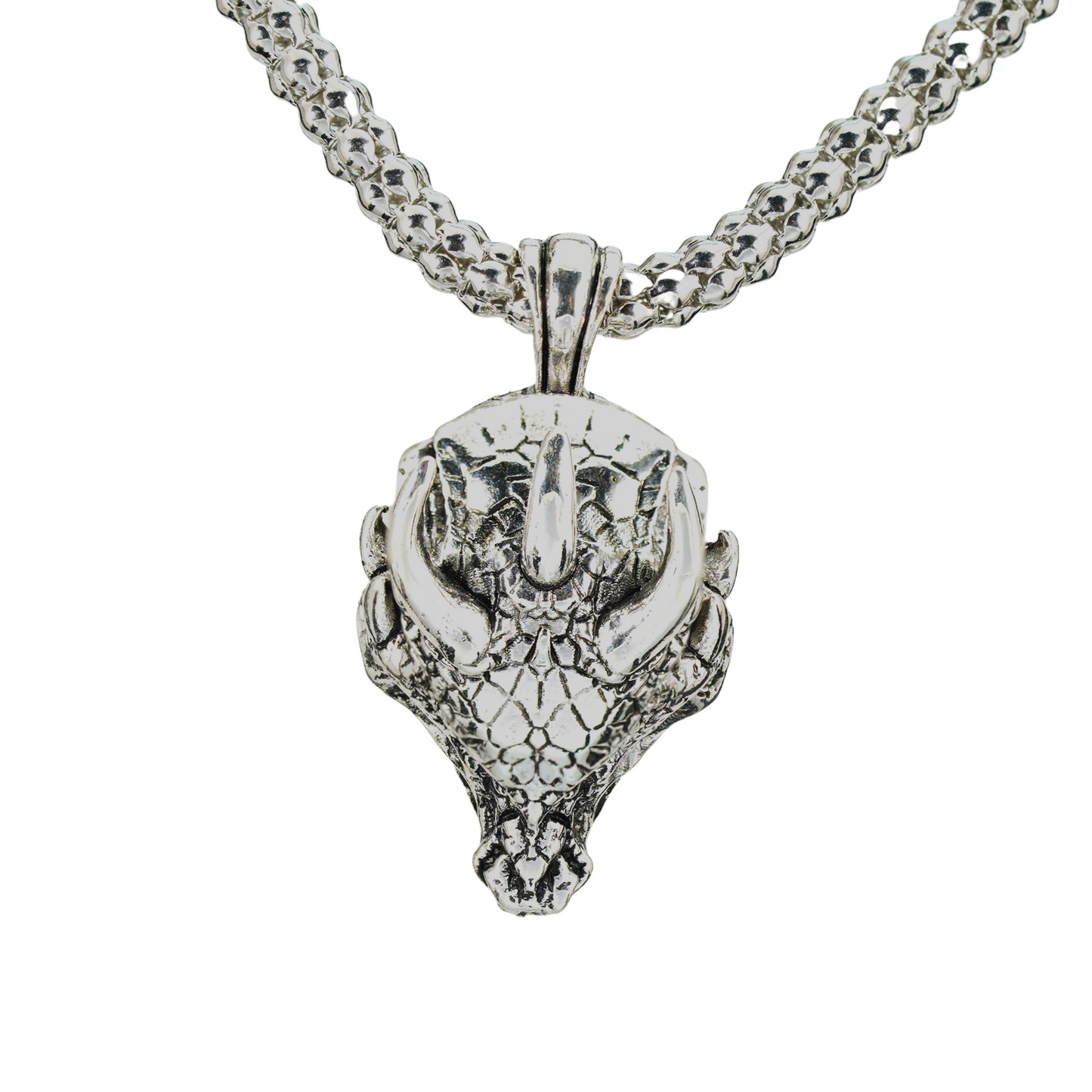 Dragon Lord Pendant Necklace, Gothic Medieval Brass Jewelry, Guardian of Power