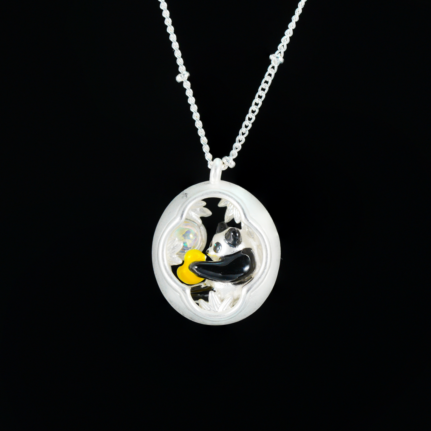 Panda Herz Anhänger, Mythischer Wächter der Liebe, Tierkette, Fantasy Schmuck
