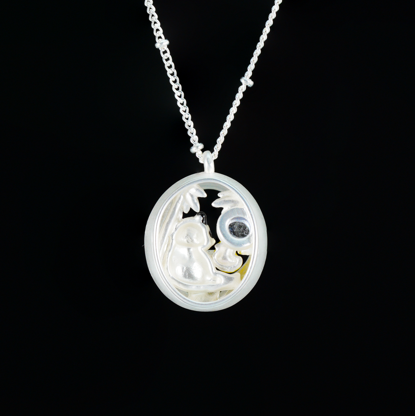 Panda Herz Anhänger, Mythischer Wächter der Liebe, Tierkette, Fantasy Schmuck