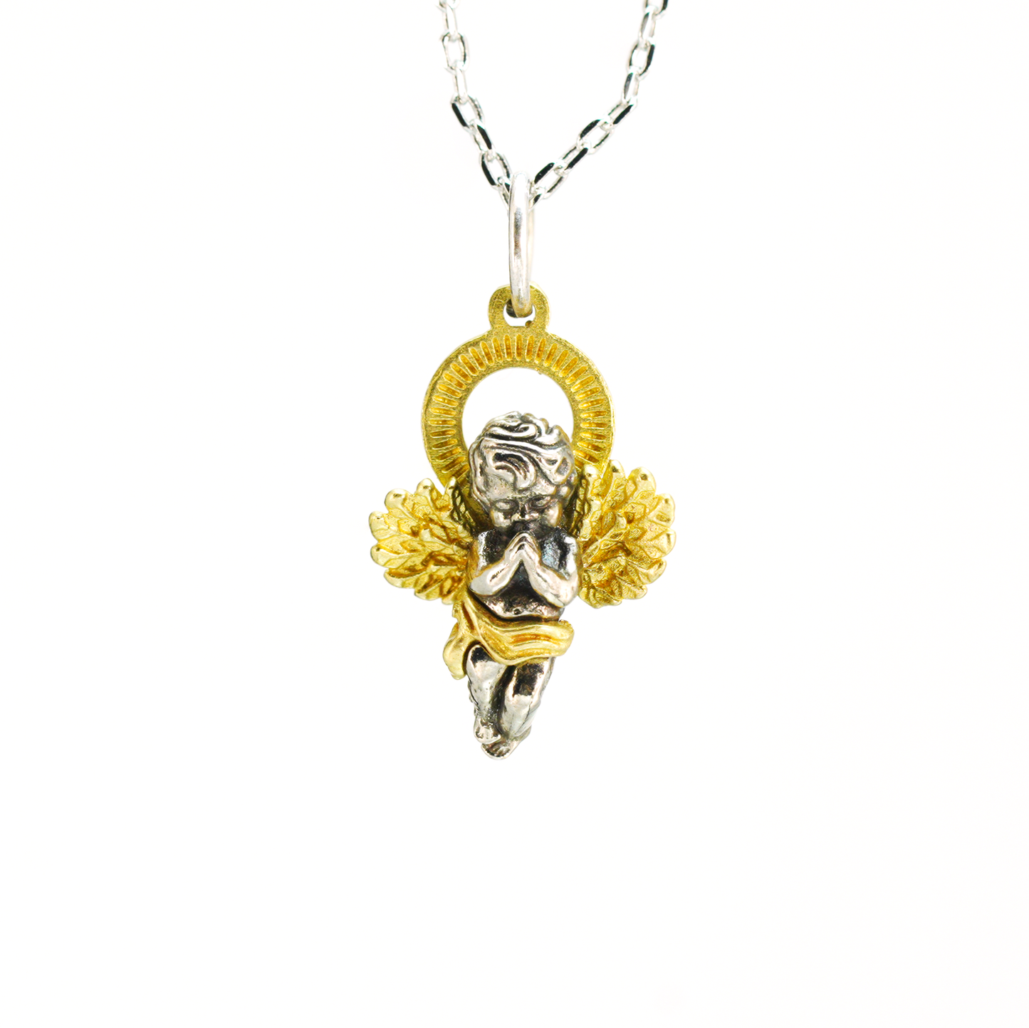 Schutzengel Anhänger, Vintage Betende Cherub Halskette, Gothic Engel Schmuck Charm