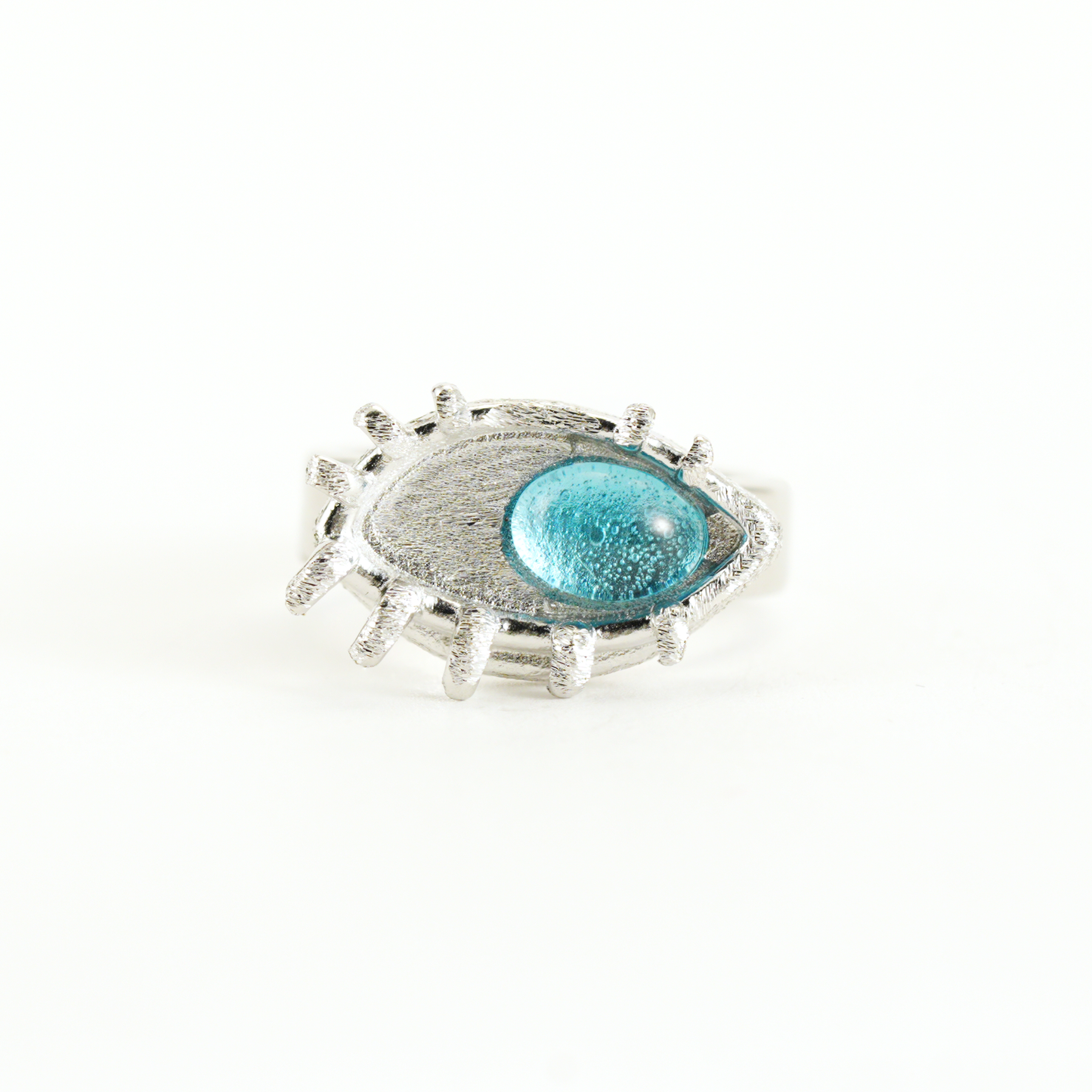 Blue Eye Talisman Ring Gothic Protection Statement Jewelry