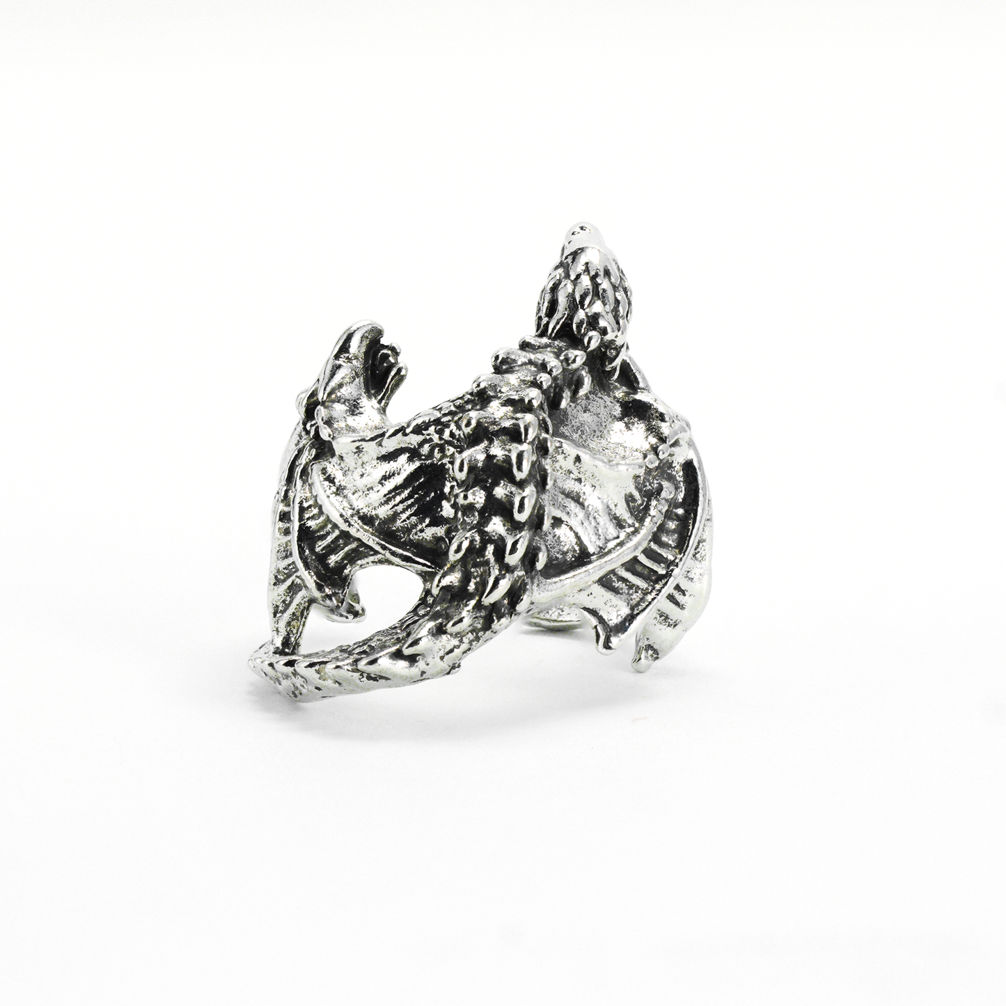 Drachen Wickelring, Gothic Fantasy Verstellbarer Schmuck, Mittelalter Stil Kupferlegierung Ring