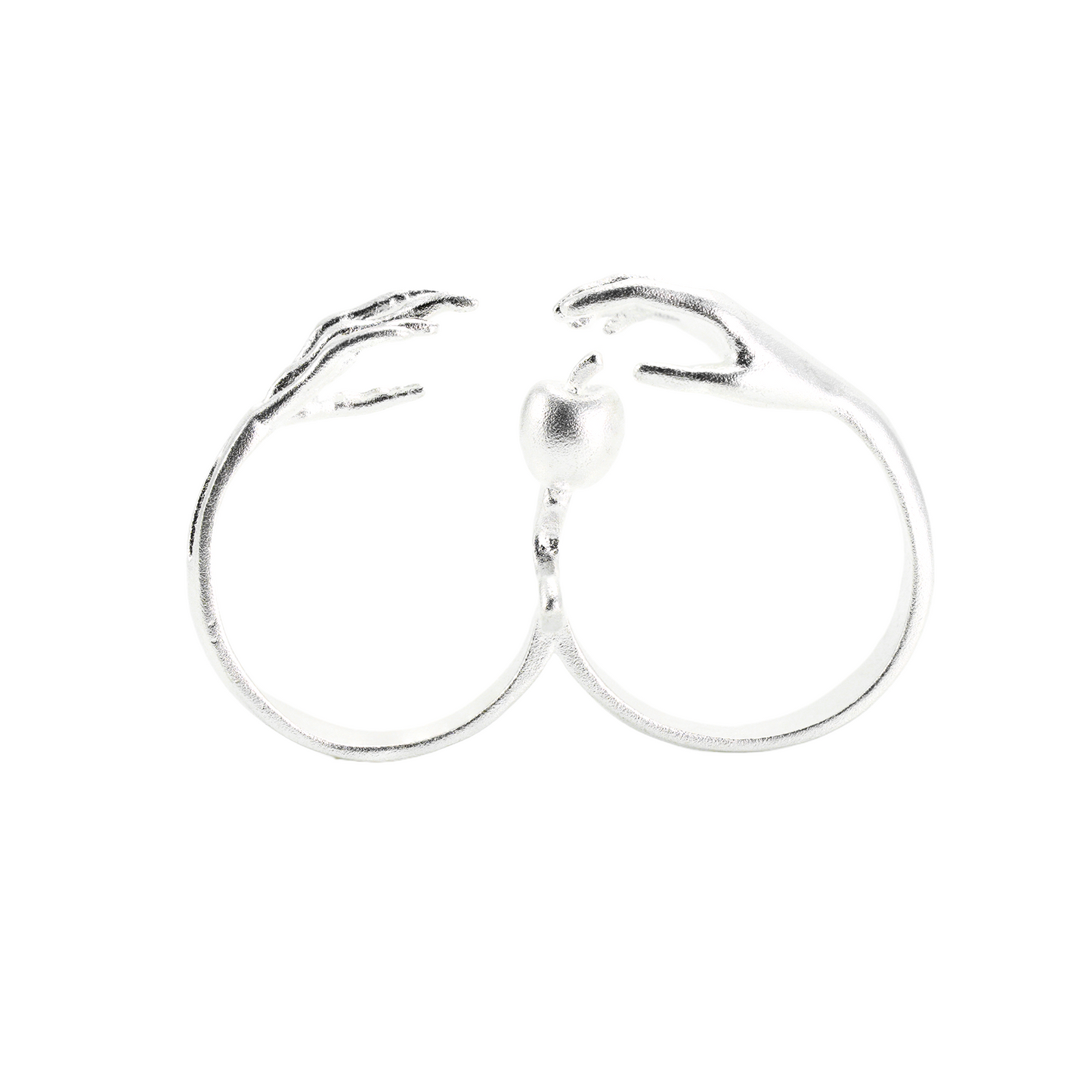 Künstlerischer Handdesign-Apfelring, verstellbar, Kupferlegierung, Paar-Geschenkschmuck