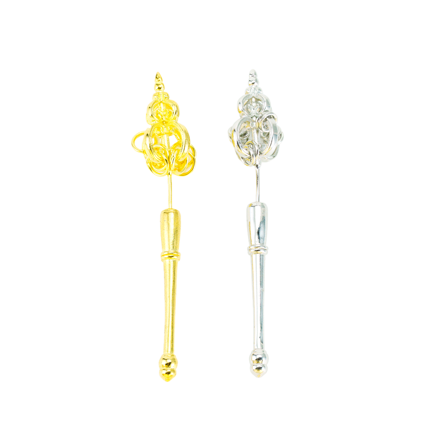 Zen-Stab-Ohrringe mit verbundenen Ringen, Quaste, moderner und achtsamer Schmuck