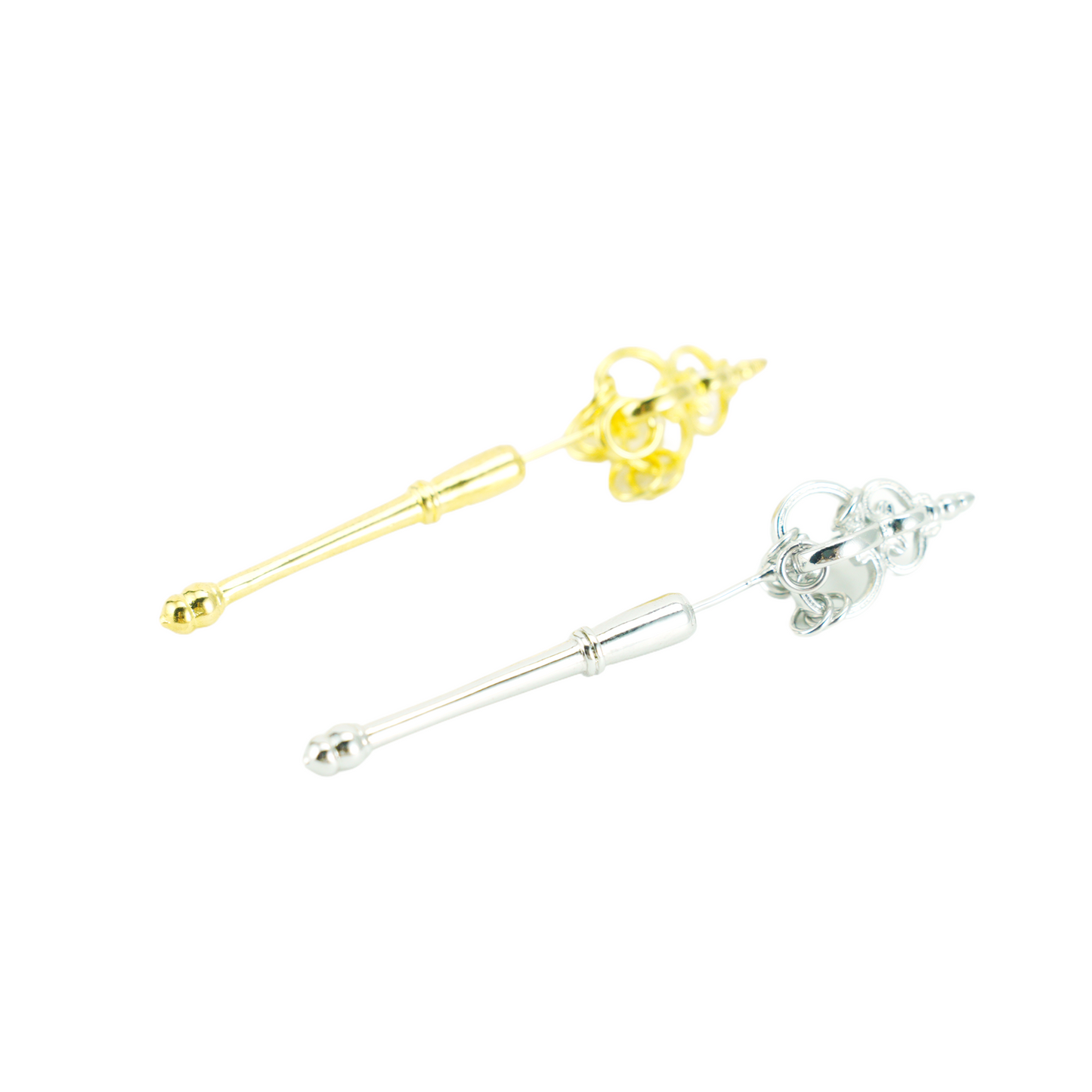 Zen-Stab-Ohrringe mit verbundenen Ringen, Quaste, moderner und achtsamer Schmuck