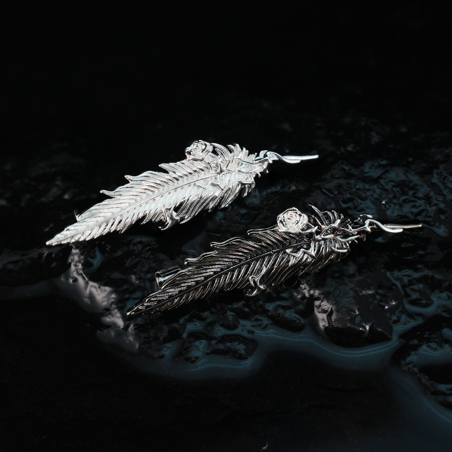 Feather Flower Brooch Nature-Inspired Elegant Unisex Jewelry