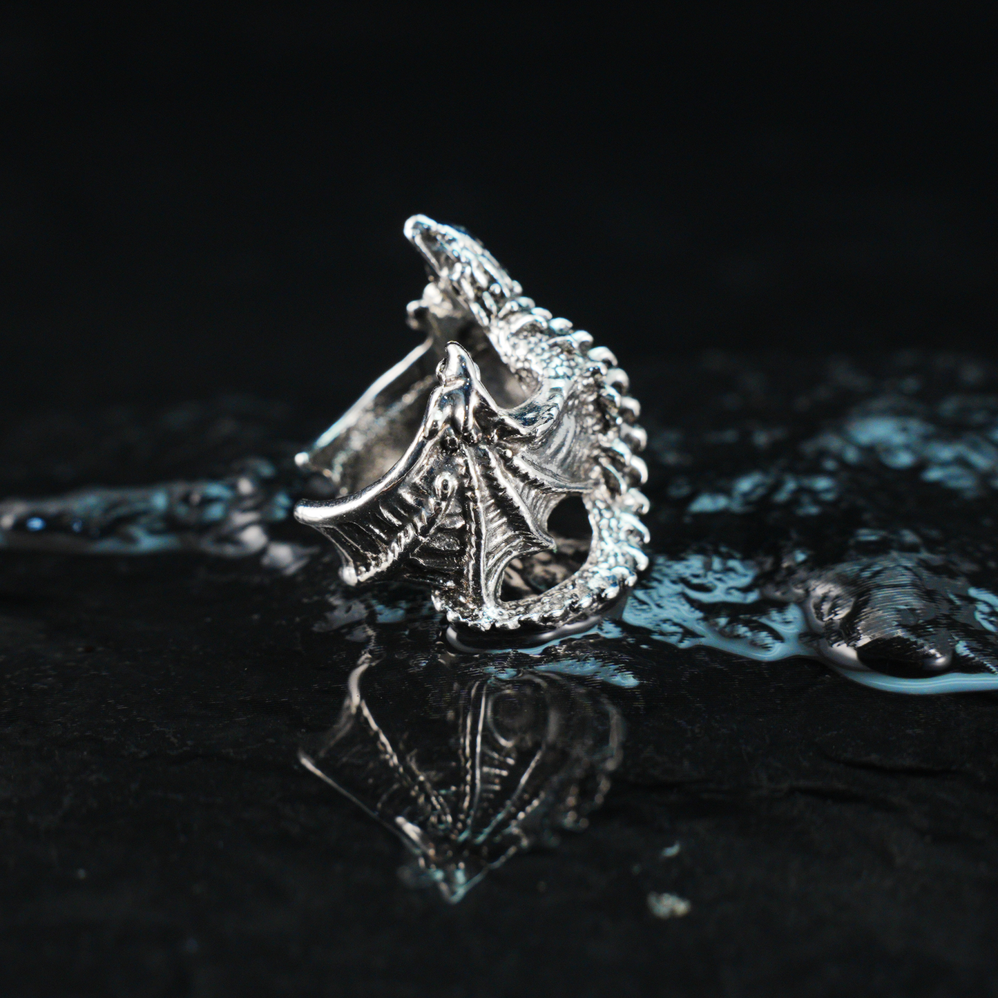 Drachen Wickelring, Gothic Fantasy Verstellbarer Schmuck, Mittelalter Stil Kupferlegierung Ring