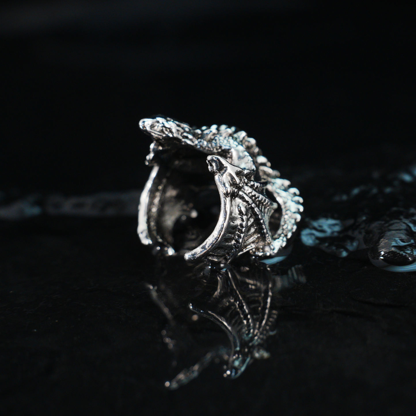 Drachen Wickelring, Gothic Fantasy Verstellbarer Schmuck, Mittelalter Stil Kupferlegierung Ring