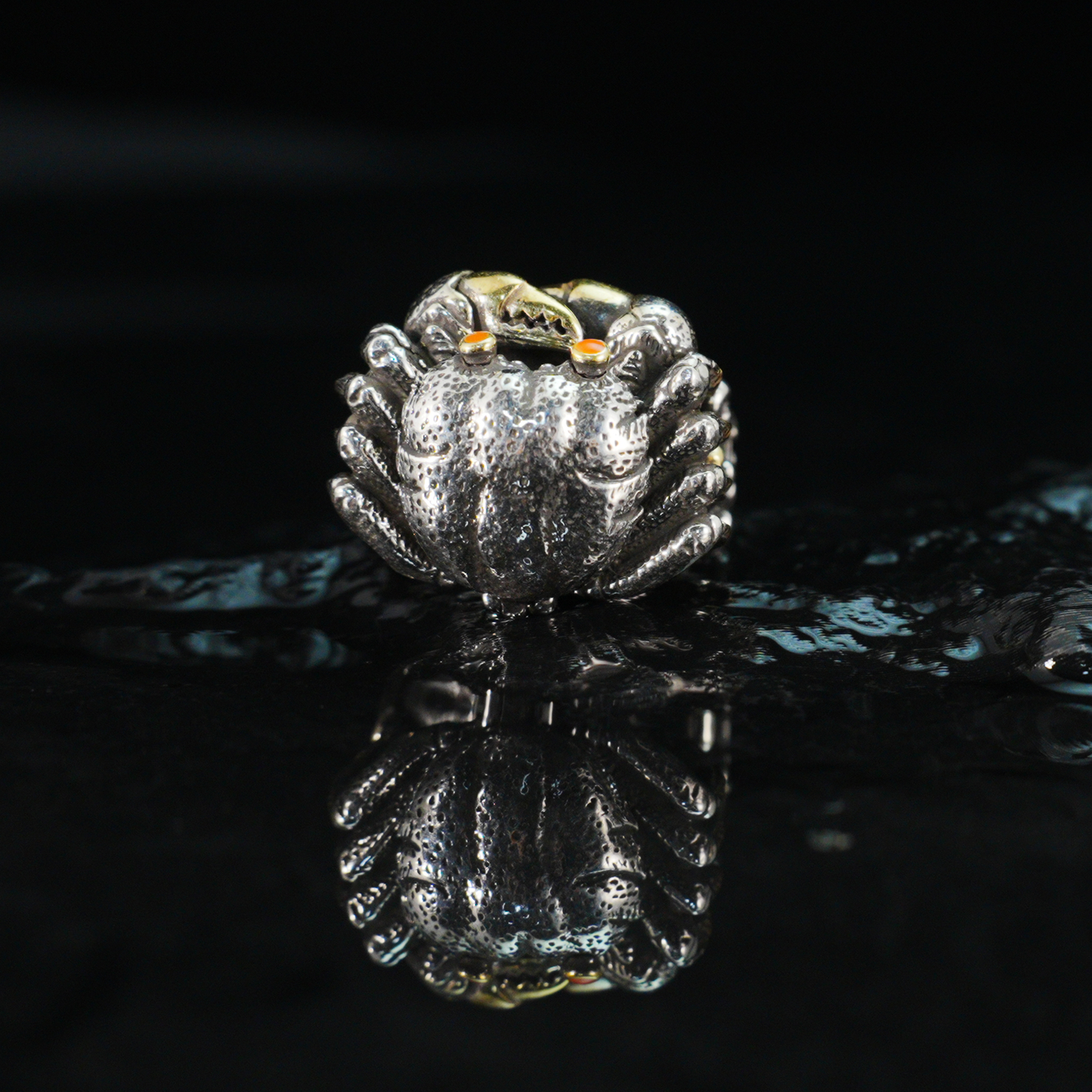 Gothic Crab Ring, Ocean Guardian Jewelry, Mythical Sea Creature Statement Ring