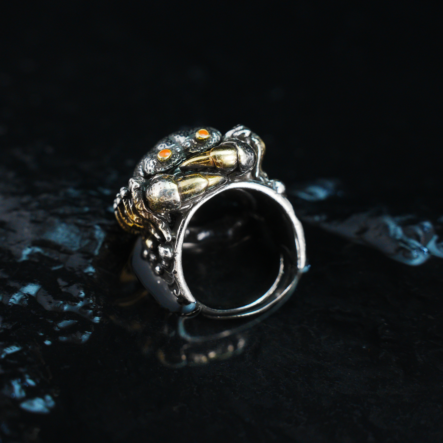 Gothic Crab Ring, Ocean Guardian Jewelry, Mythical Sea Creature Statement Ring