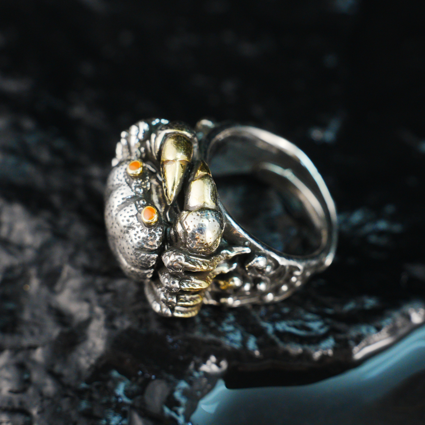 Gothic Crab Ring, Ocean Guardian Jewelry, Mythical Sea Creature Statement Ring