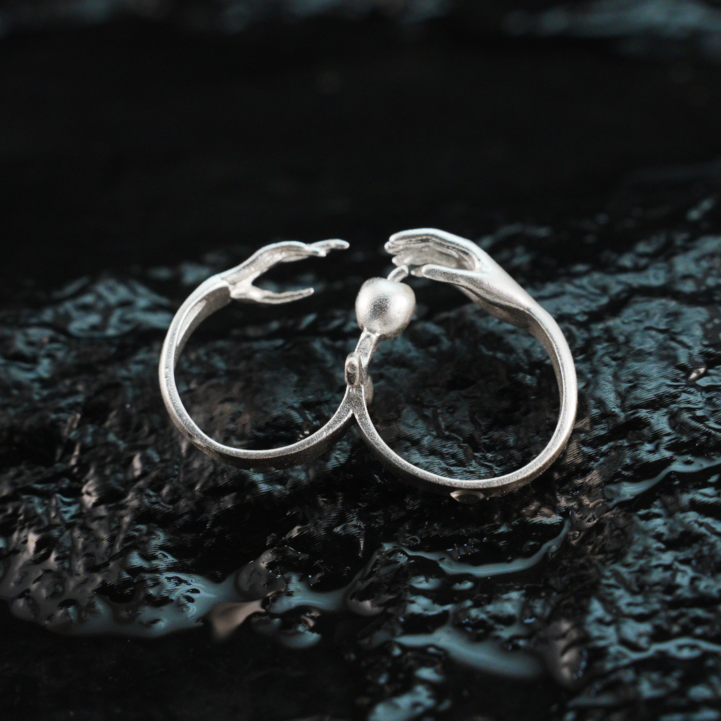 Künstlerischer Handdesign-Apfelring, verstellbar, Kupferlegierung, Paar-Geschenkschmuck