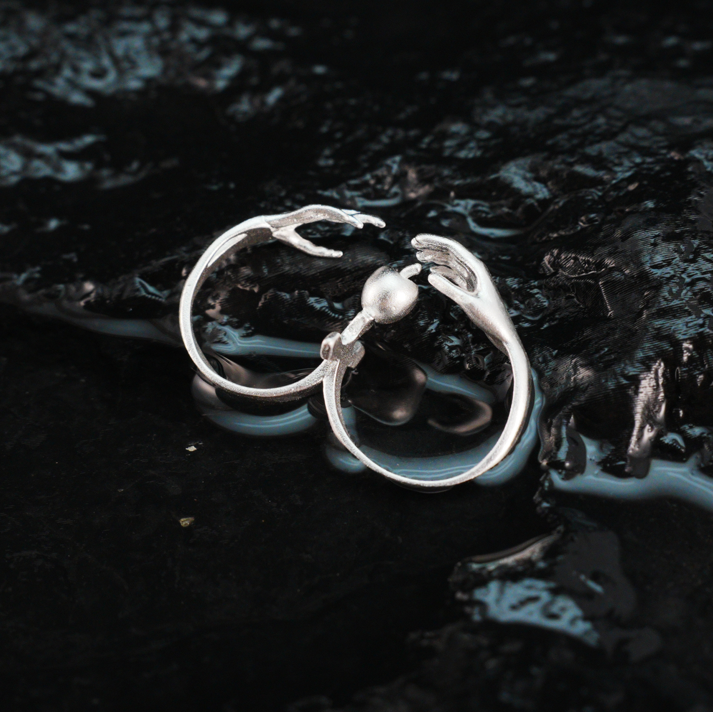 Künstlerischer Handdesign-Apfelring, verstellbar, Kupferlegierung, Paar-Geschenkschmuck