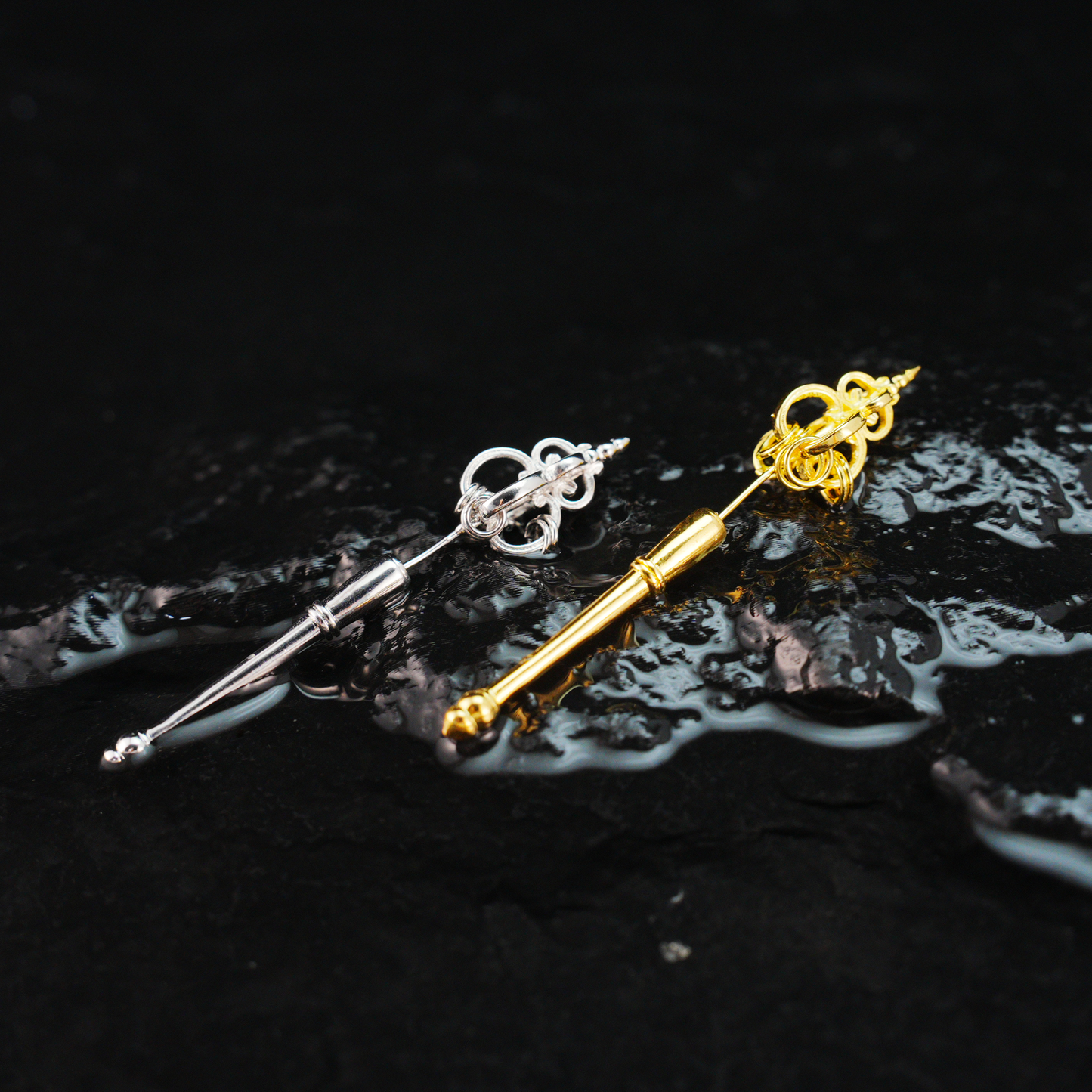 Zen-Stab-Ohrringe mit verbundenen Ringen, Quaste, moderner und achtsamer Schmuck
