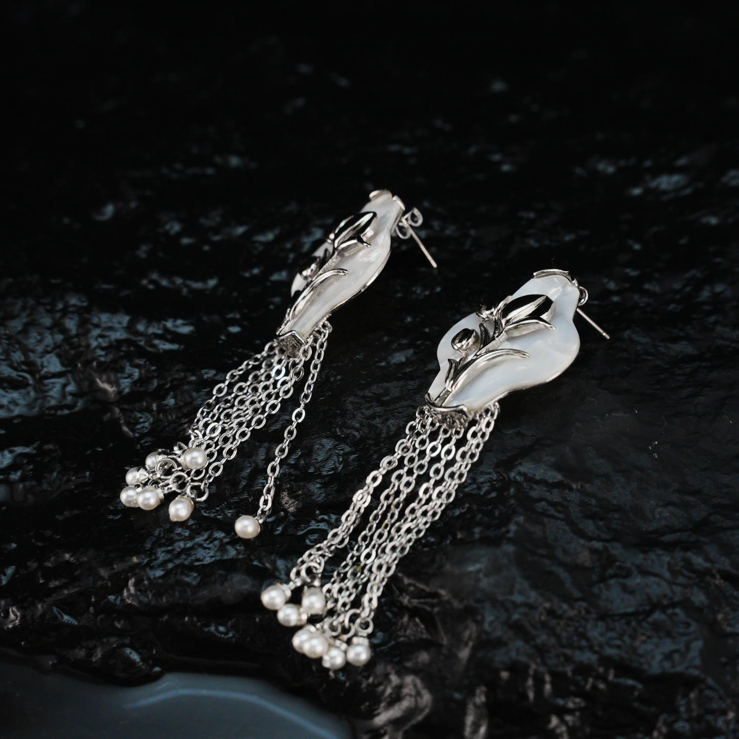 Floral Tassel Earrings Elegant Vintage Dangling Jewelry for Women