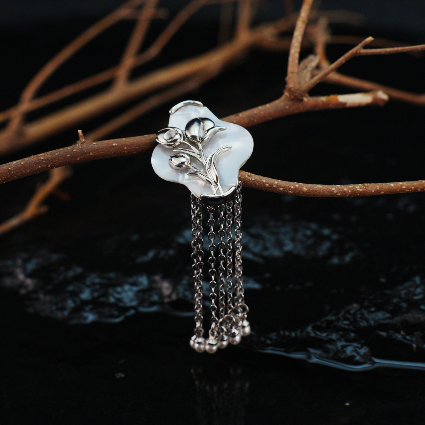 Floral Tassel Earrings Elegant Vintage Dangling Jewelry for Women