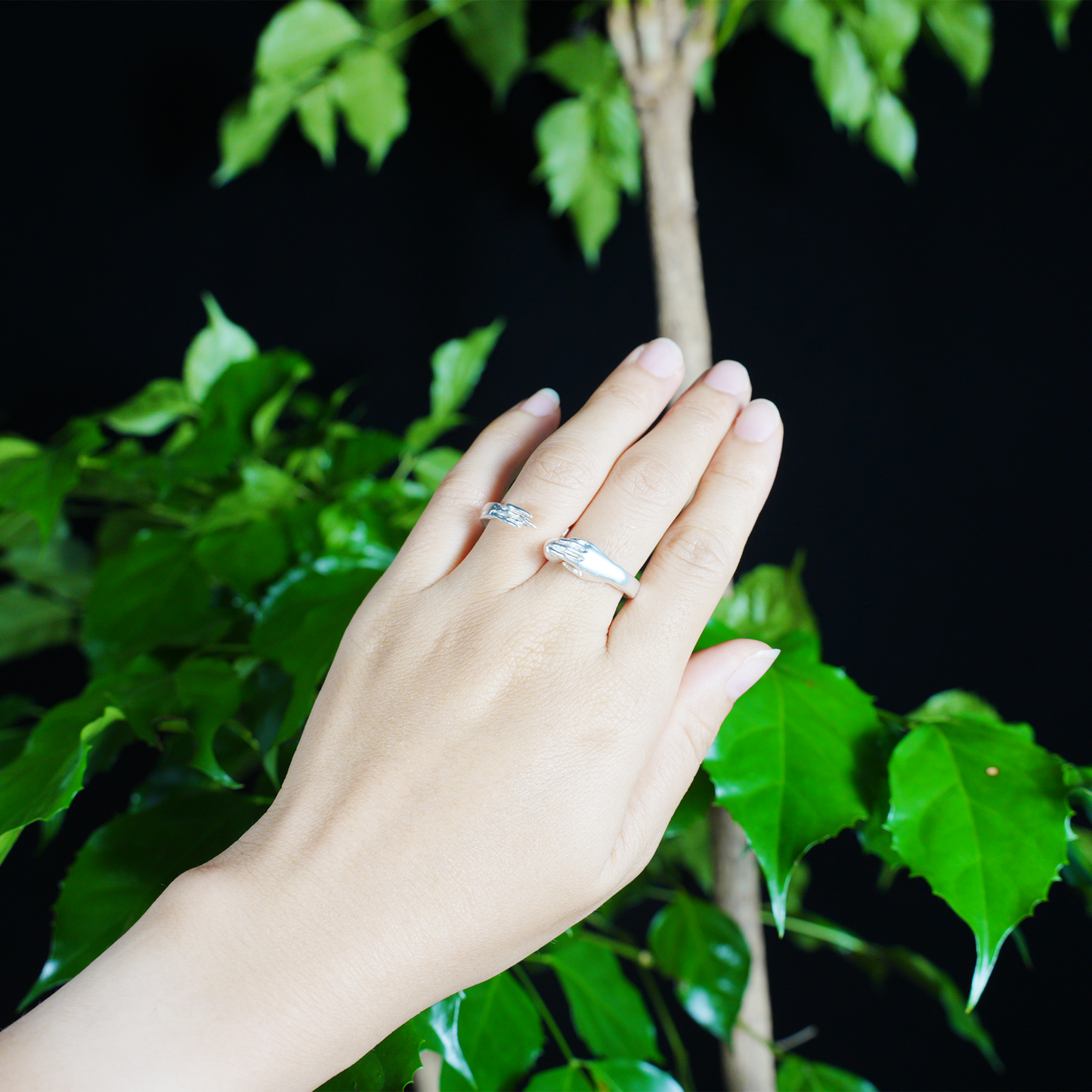 Künstlerischer Handdesign-Apfelring, verstellbar, Kupferlegierung, Paar-Geschenkschmuck