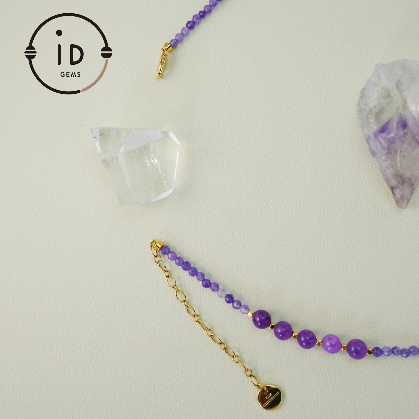 Short Amethyst Beaded Necklace with Purple Fluorite Pendant|Handmade Spiritual Jewelry|Meditation Gift for Women