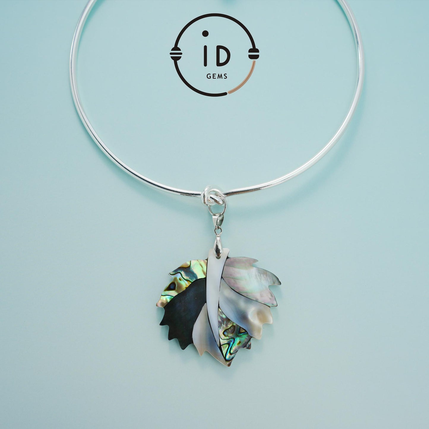 Halskette mit Abalone-Blatt-Anhänger|Natürlicher Muschelschmuck|Boho-Sommerstil|Handgefertigte Halskette im Ozean-Stil