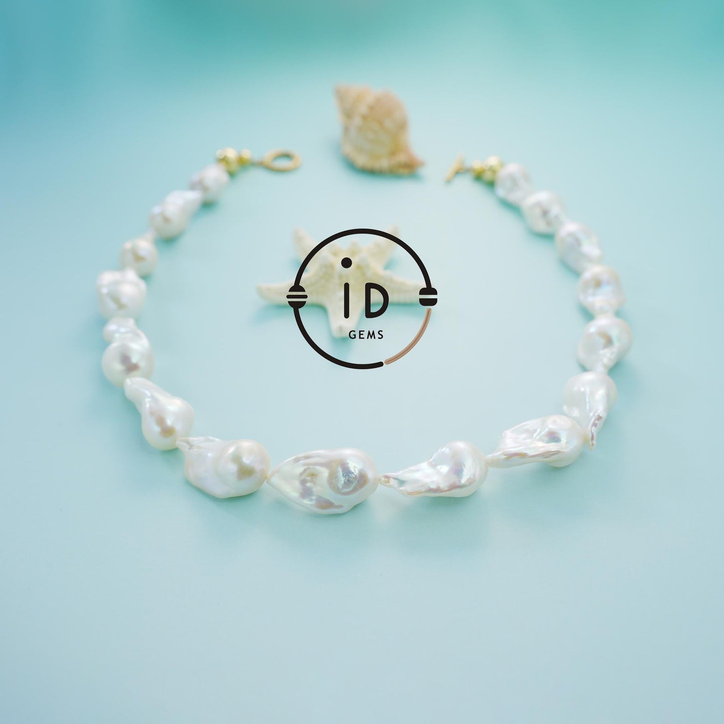 Large Baroque Pearl Necklace|Handmade Irregular Pearl Jewelry|Natural Ocean Style|Unique Gift for Women